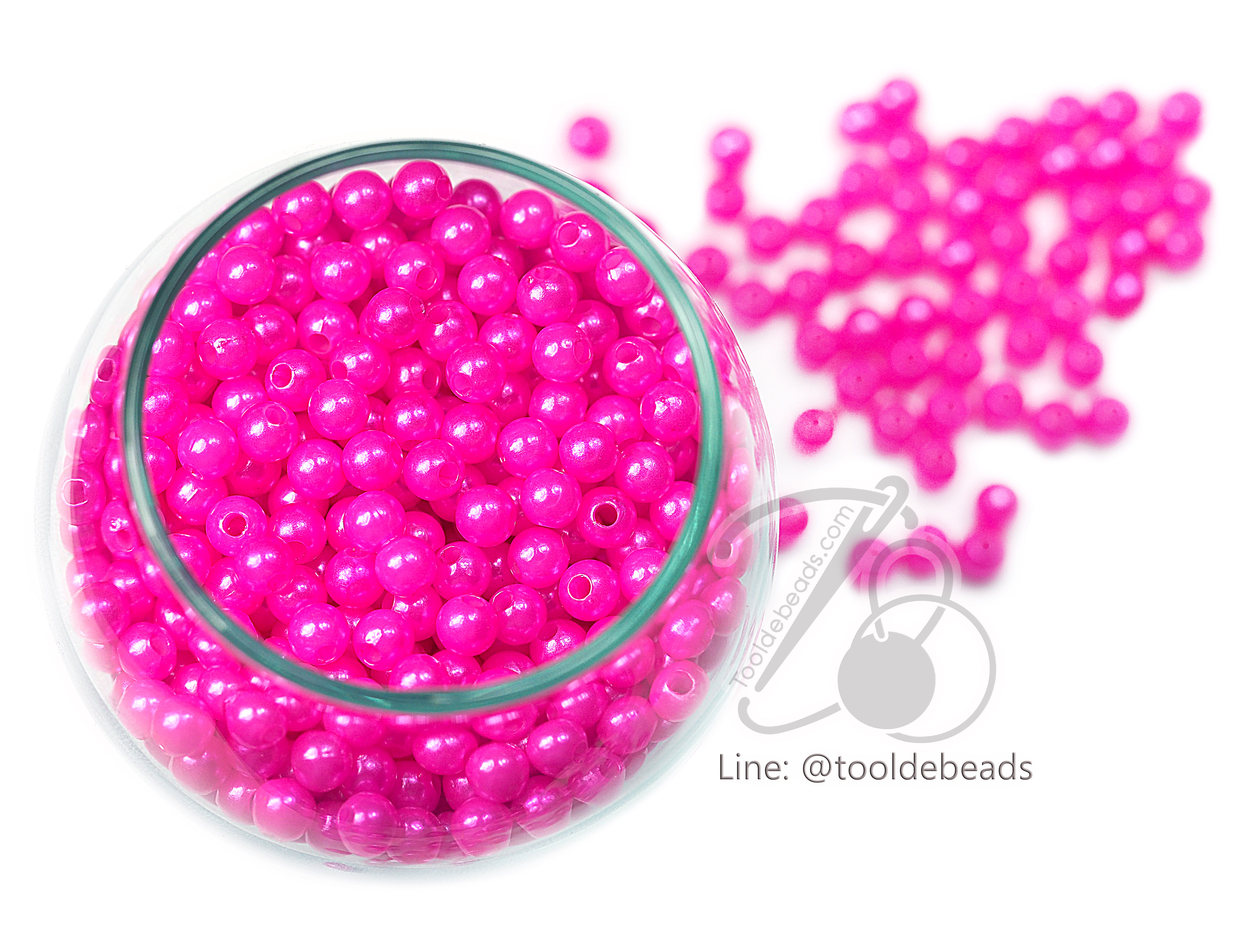 ลูกปัดมุกพลาสติก 5มม. (15 กรัม) SKU-07209