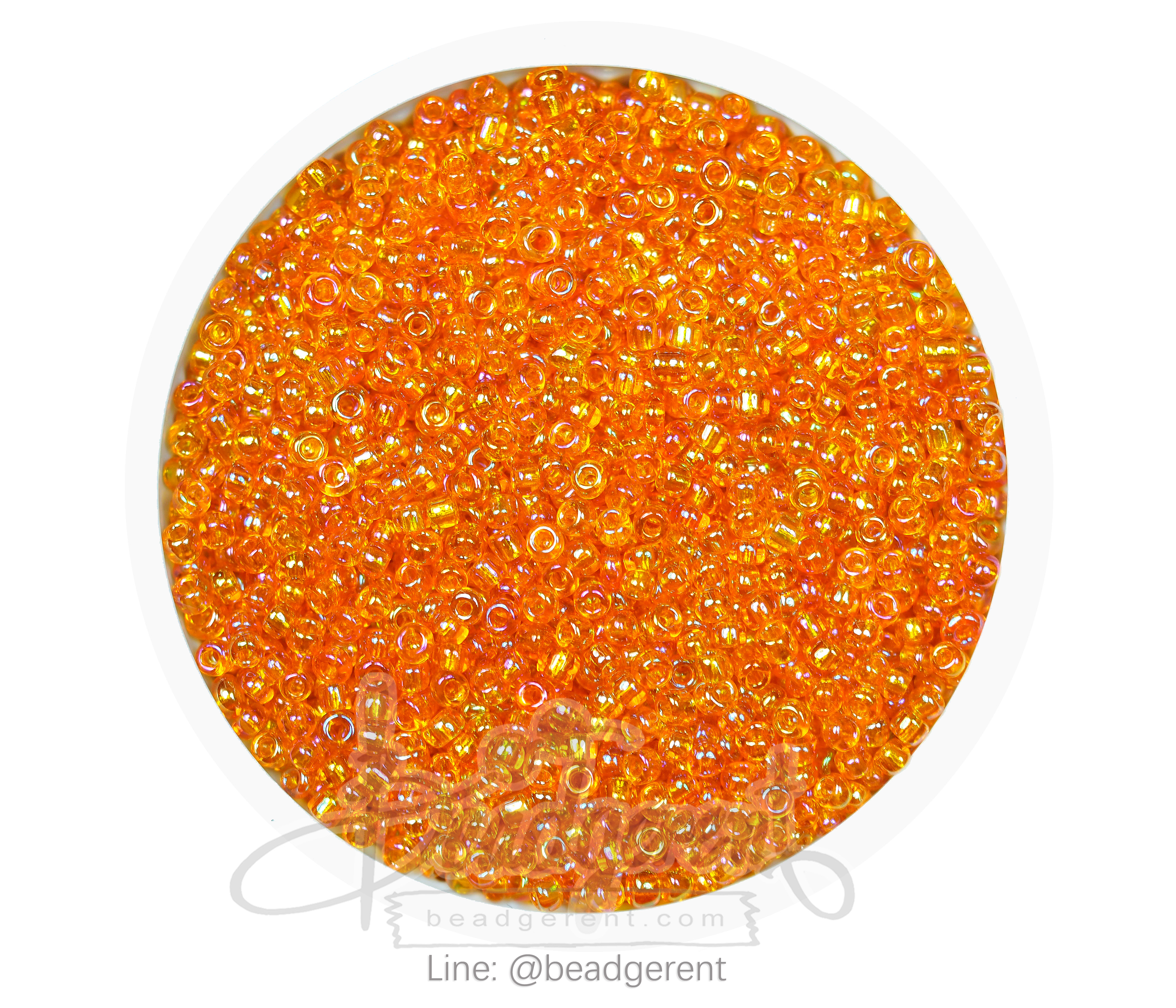 ลูกปัดเม็ดทราย 12/0 โทนรุ้ง สีส้ม (15 กรัม) SKU-04143