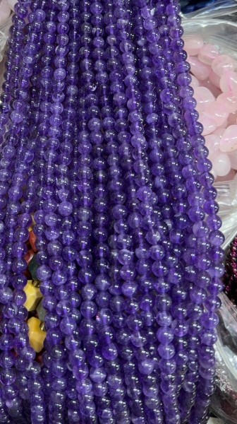 หิน Amethyst 6มม. (60 เม็ด) SKU-14200