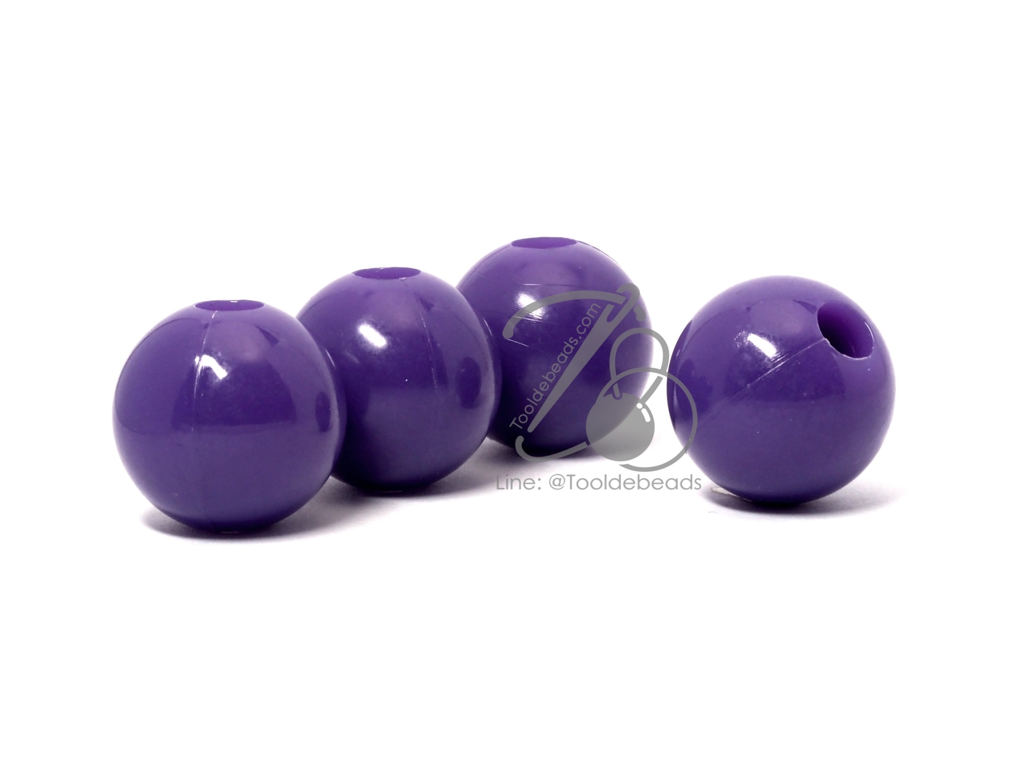 ลูกปัดลูกชิ้น 25มม. สีสด (50 ชิ้น) SKU-09186