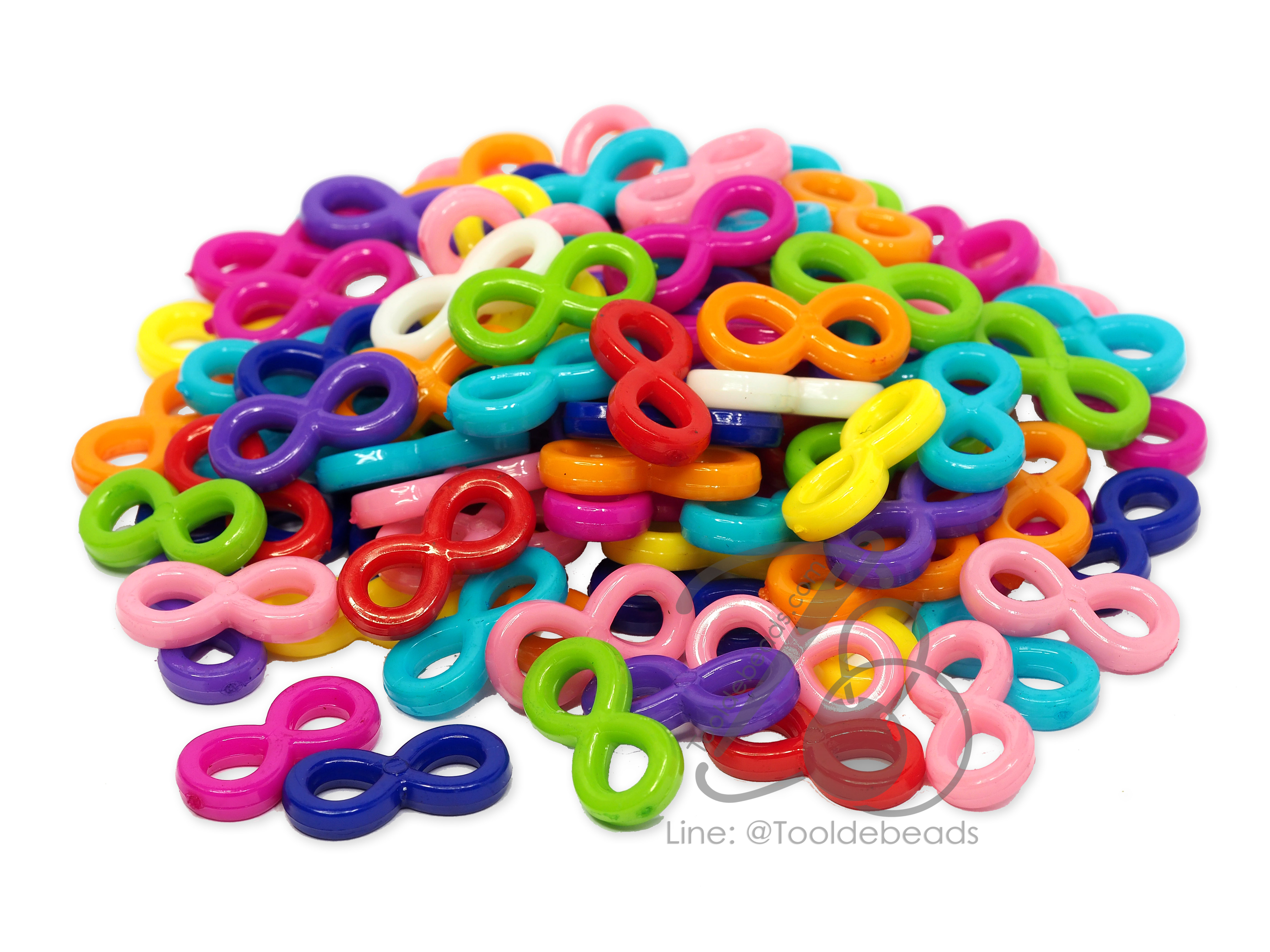 อะคริลิค 10*21มม. infinity ไม่มีรูร้อย สีสด (15 กรัม) SKU-06936