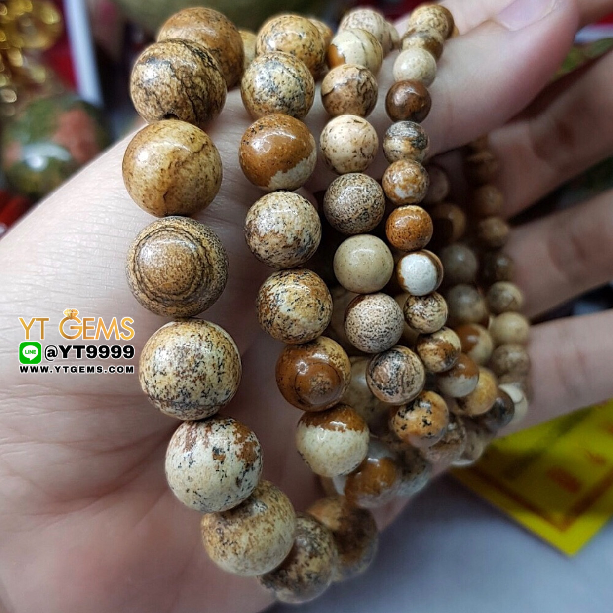 สร้อยข้อมือพิกเจอร์แจสเปอร์ หินพิกเจอร์แจสเปอร์แท้ ขนาดหิน 8 mm YTG-8923 YTGEMS
