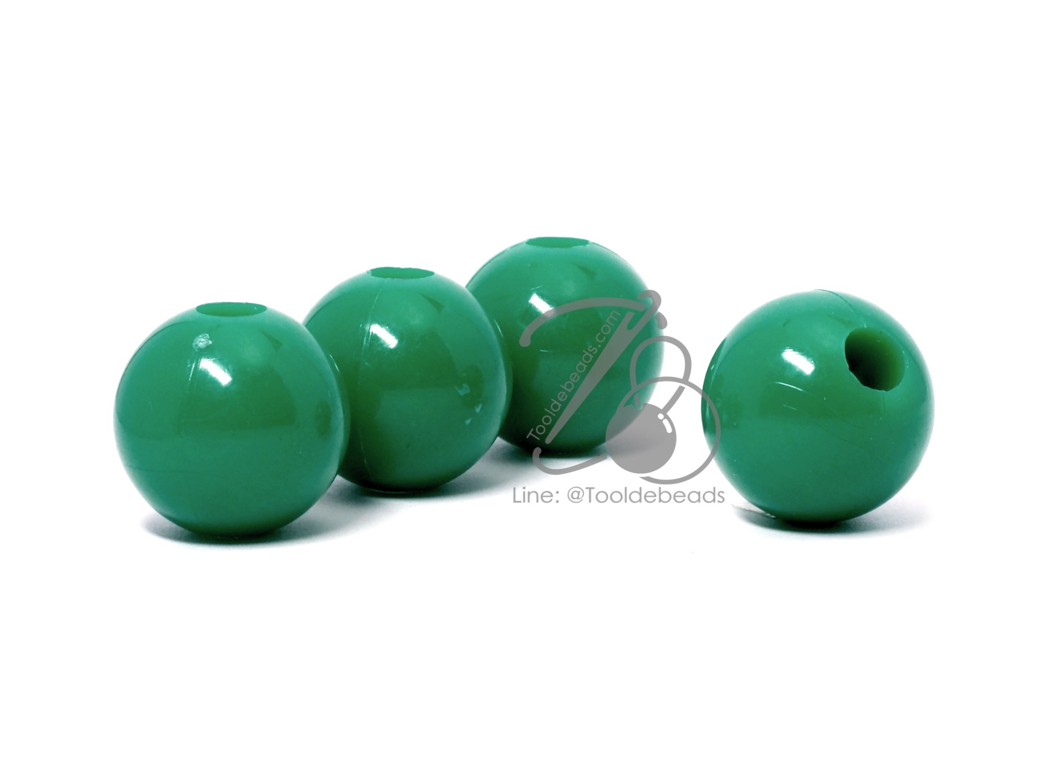 ลูกปัดลูกชิ้น 25มม. สีสด (50 ชิ้น) SKU-09186