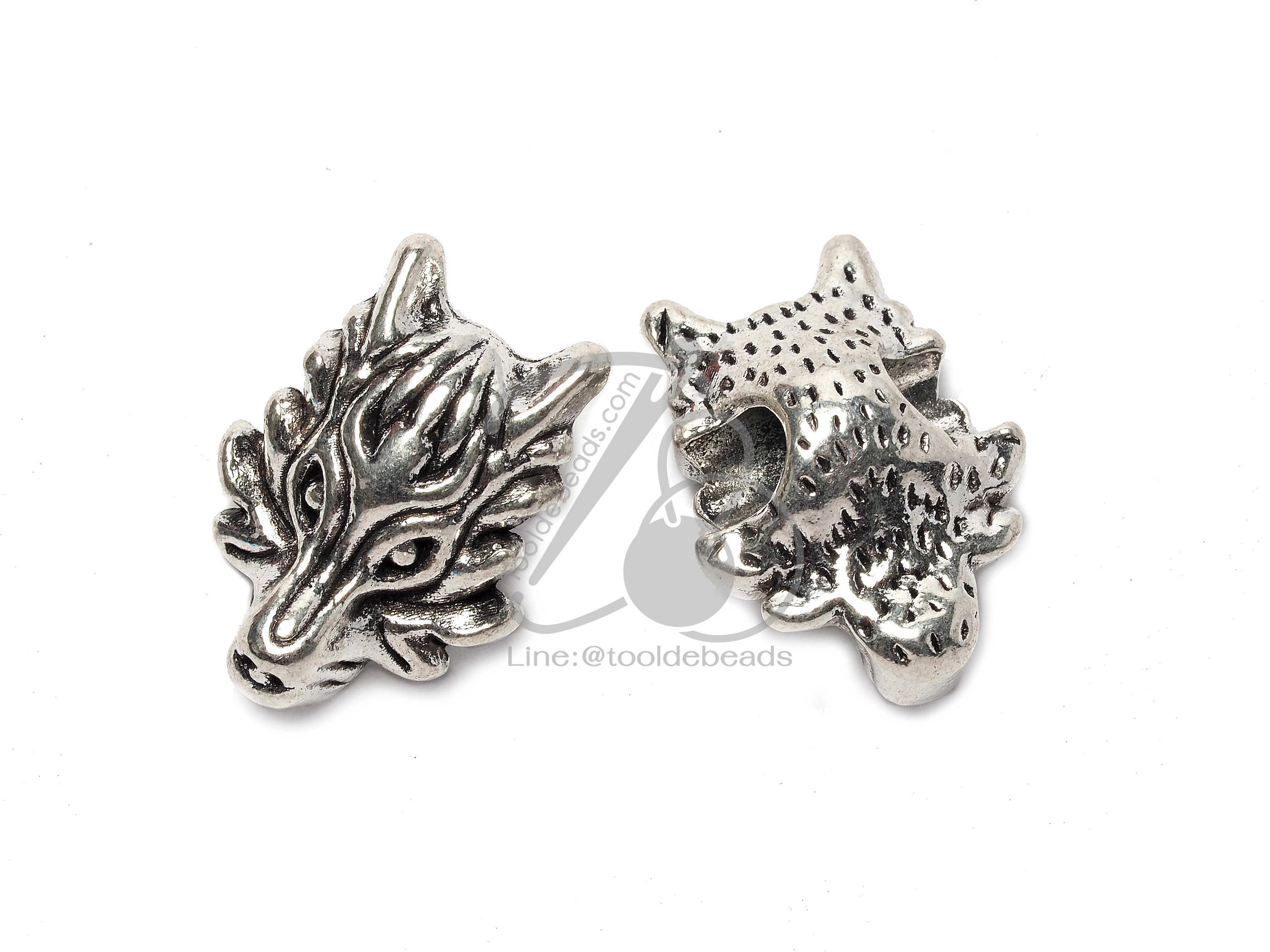 ลูกปัดโรเดียม 20 12*17มม. ลายหัวหมาป่า (1 ชิ้น) SKU-03428