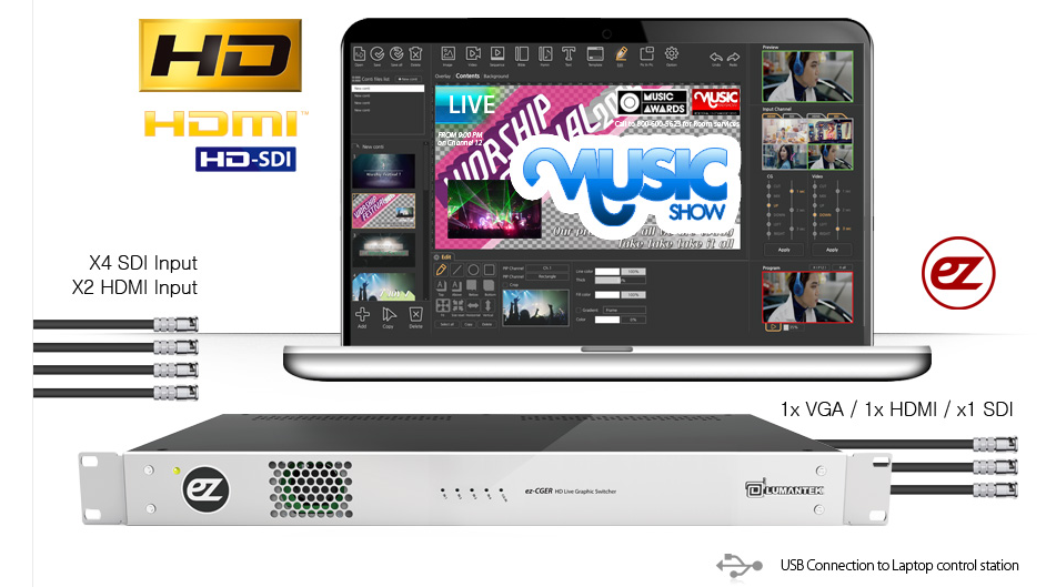 Lumantek Character Generator and video switcher eZ-CGER