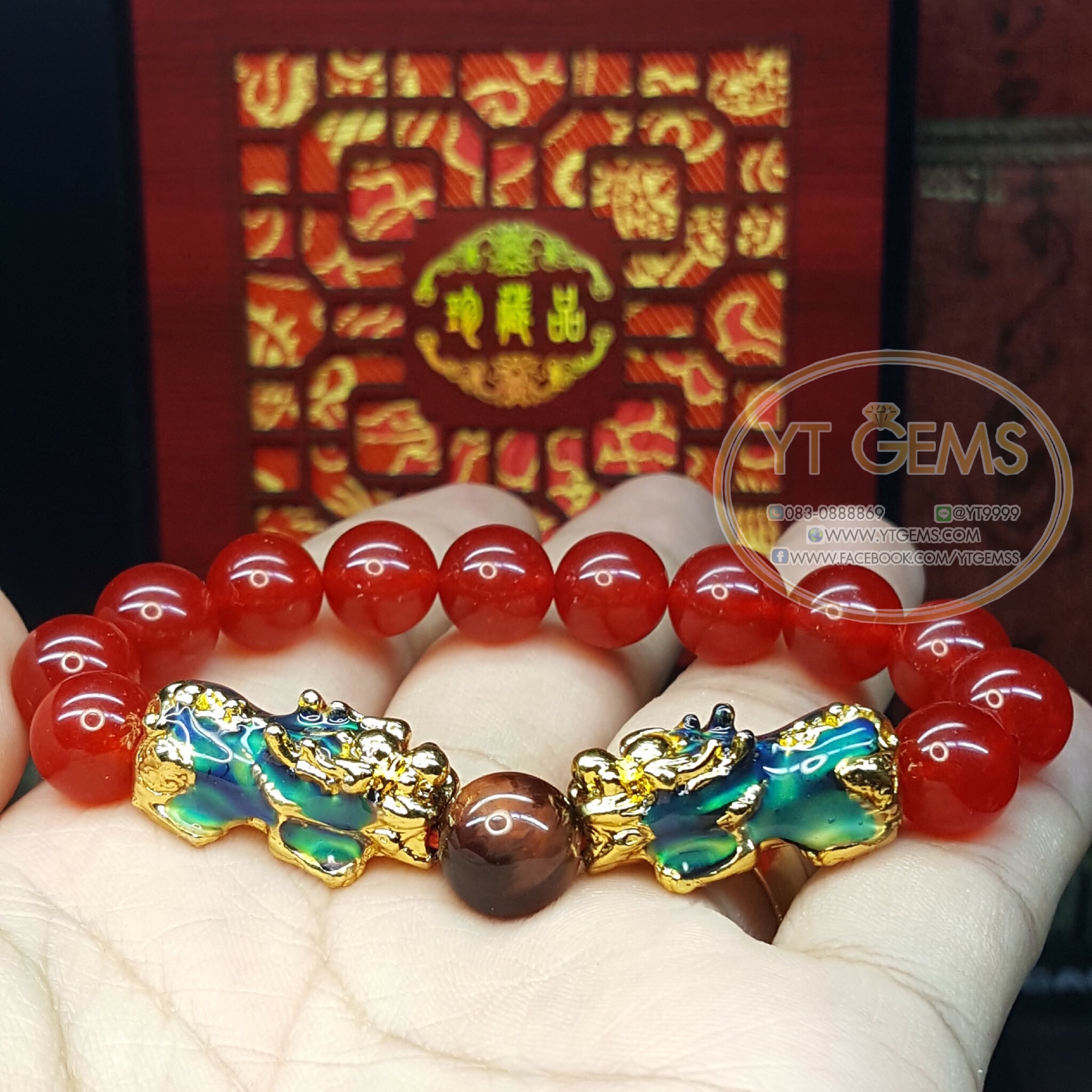 สร้อยข้อมือปี่เซียะ 5 ธาตุ คาร์เนเลี่ยน YTG-4632 YTGEMS