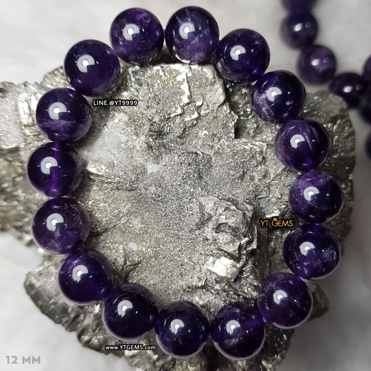 สร้อยข้อมืออเมทิสต์แท้ (เกรดA) 12 มม. YTG-8967 YTGEMS