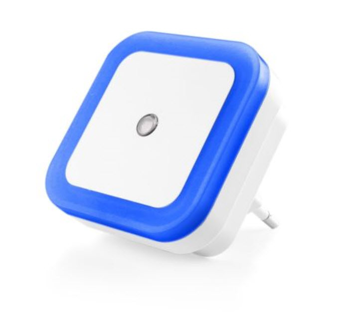 ไฟอัตโนมัติ สีฟ้า (ขาเสียบกลม)