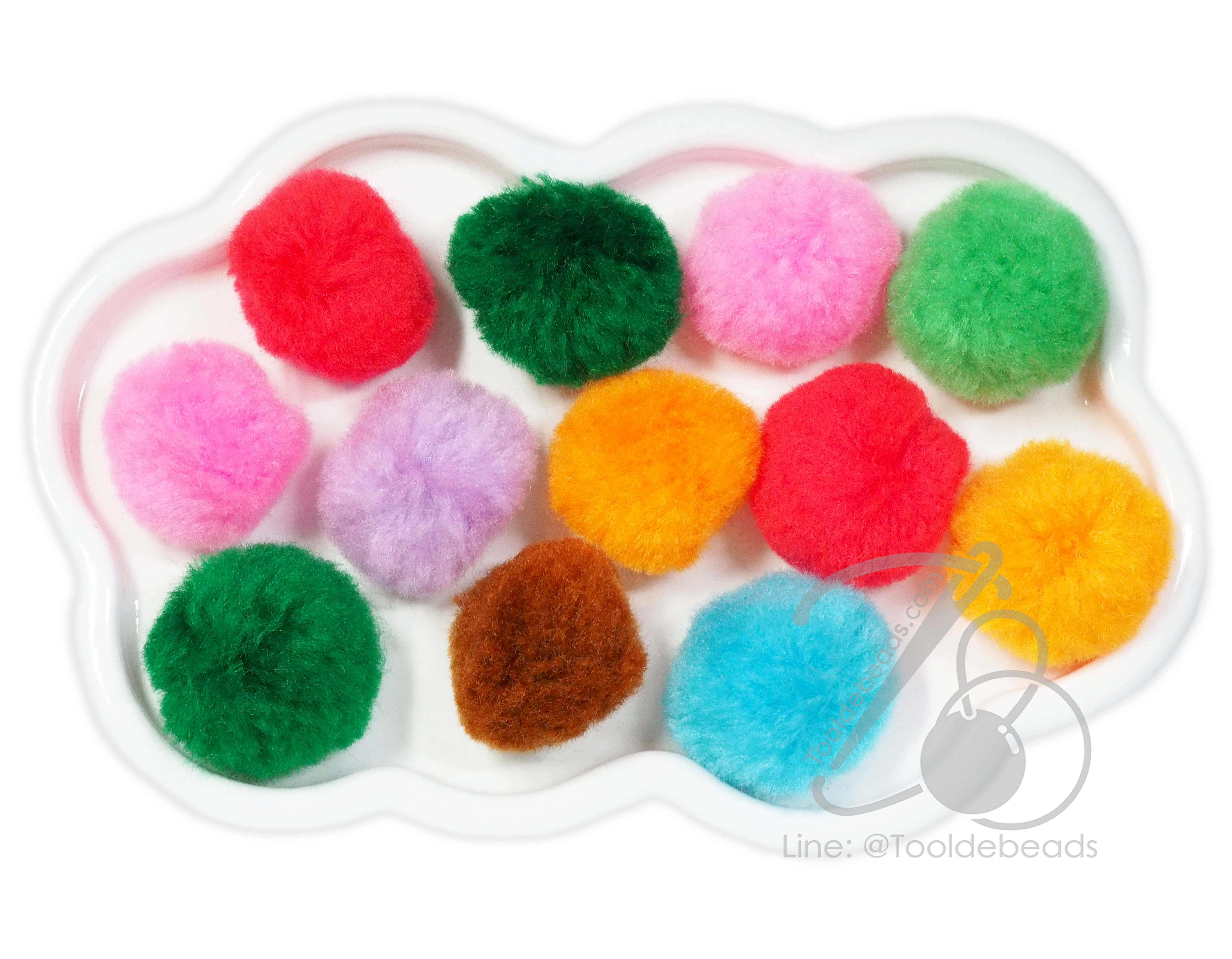 ปอมปอม 40 มม. คละสี (10 กรัม) SKU-17176