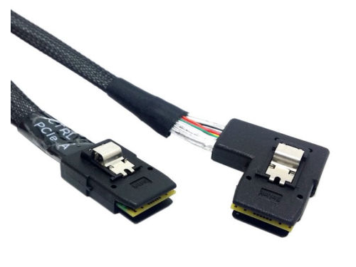 สาย Mini SAS SFF-8087 to SFF-8087 หักมุมซ้าย 90 องศา ยาว 80cm