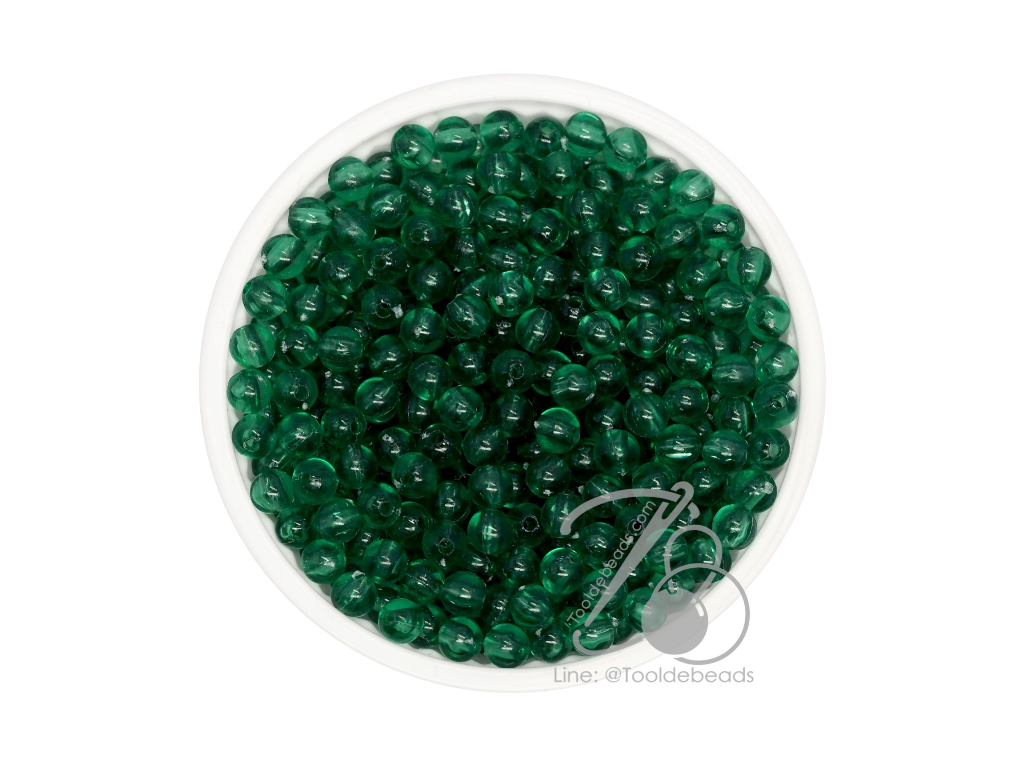 ลูกปัดกิโล ตราเสือ 4มม. สีใส (80 กรัม) SKU-11859