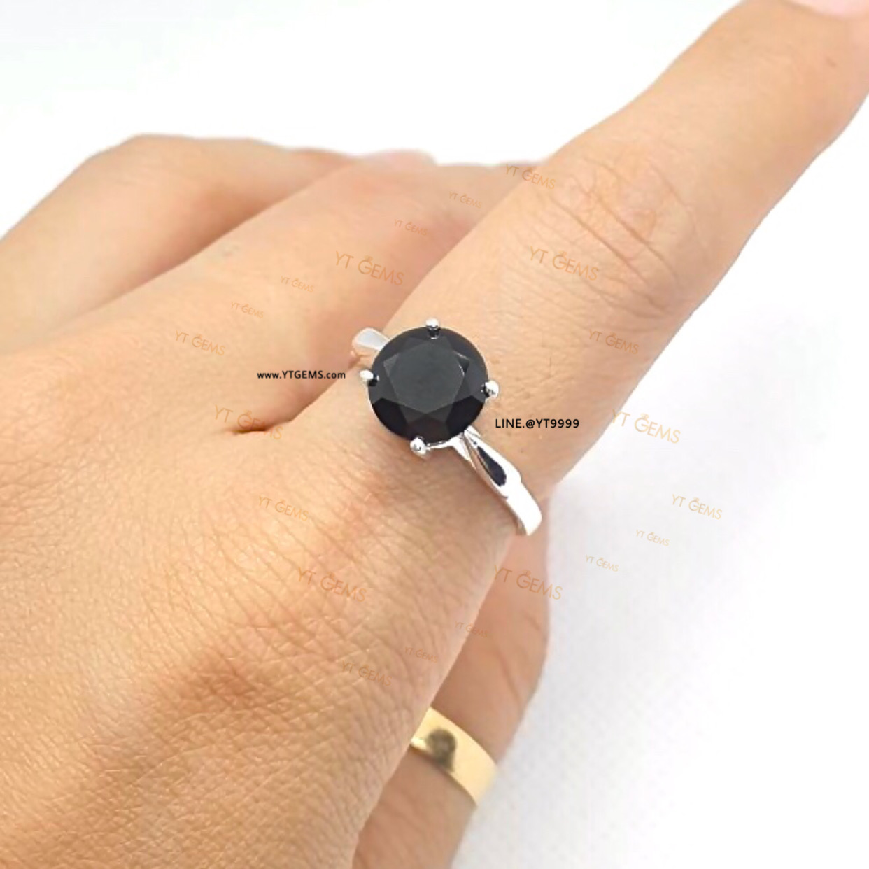 แหวนนิล แหวนเงินแท้ พลอยนิล (CZ) YTG-11386 YTGEMS