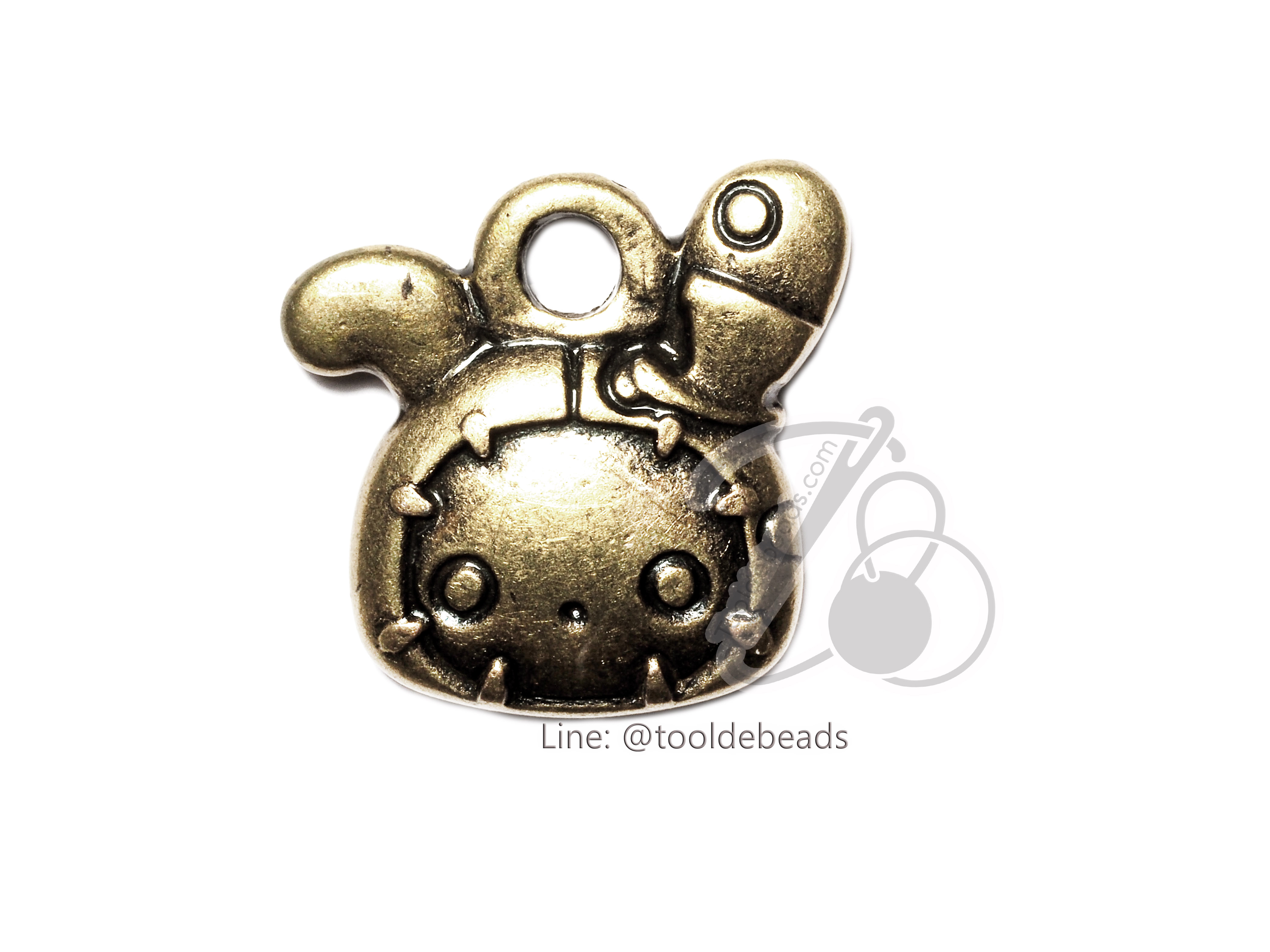 จี้เหล็ก 358 17มม. ลายกระต่าย สีสนิม (1 ชิ้น) SKU-00834
