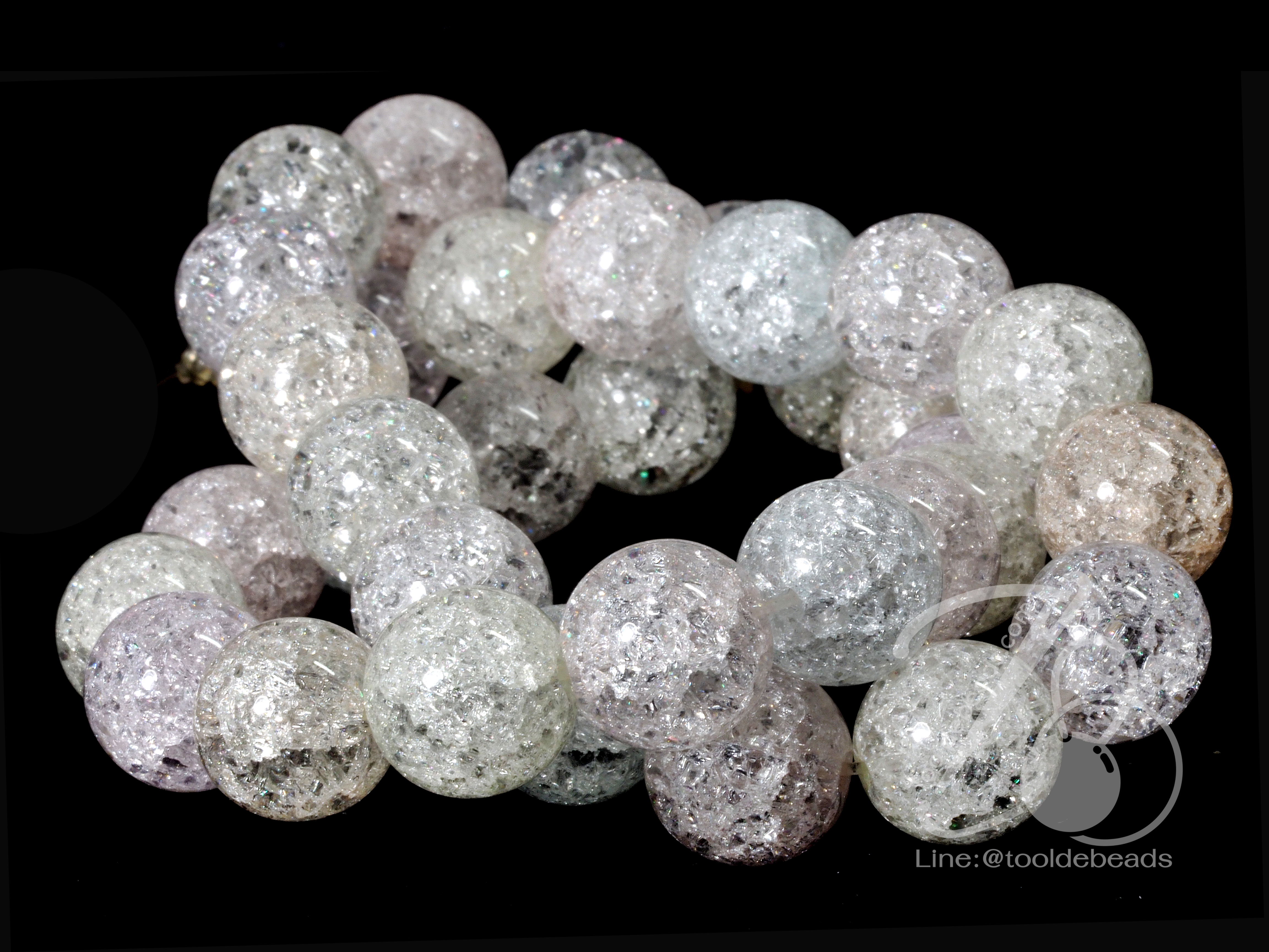 หิน Ice Quartz Pastel 12มม. (32 เม็ด) SKU-01057