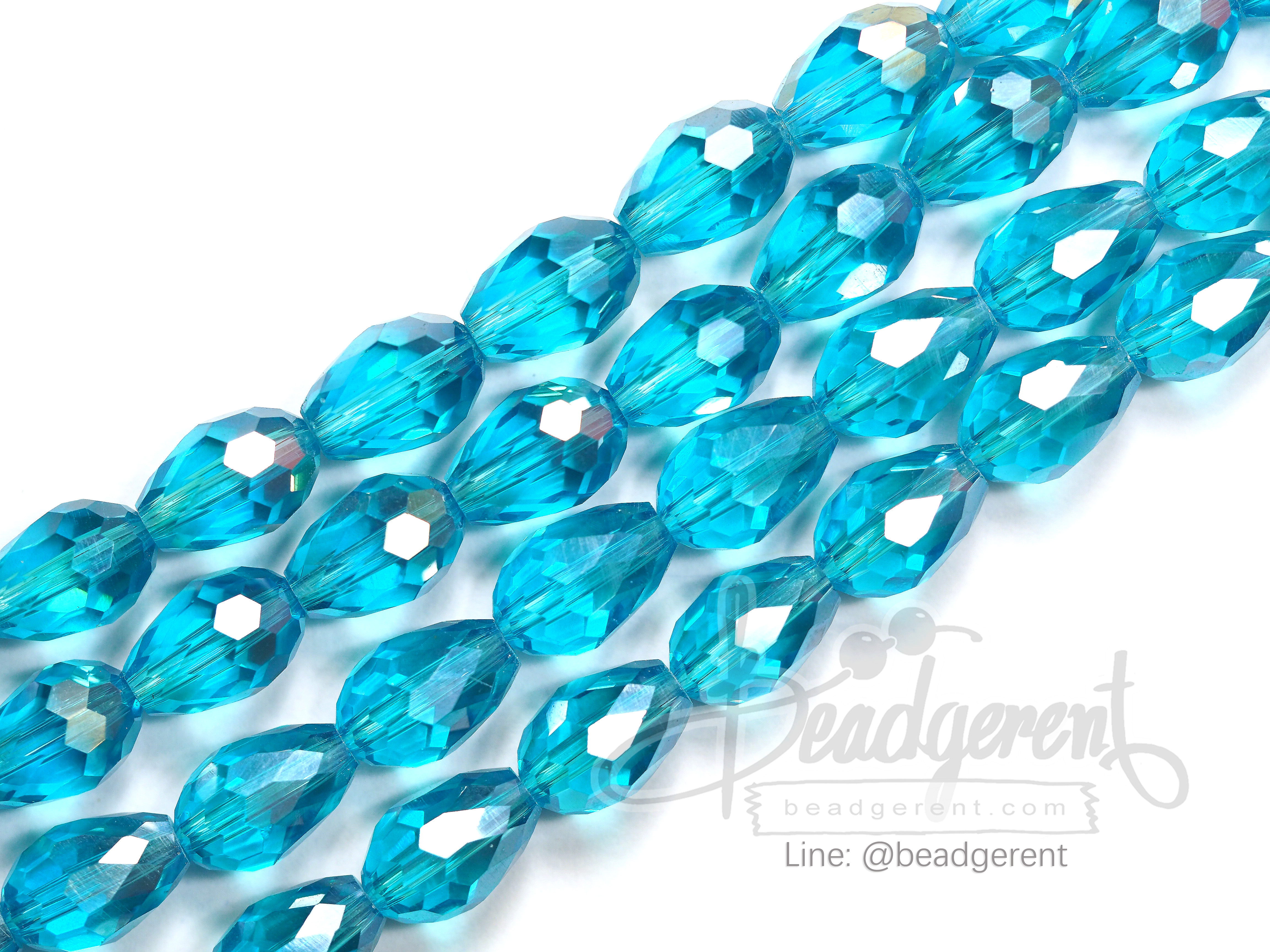 คริสตัลโมดาห์ 8*12มม. สีฟ้า (60 เม็ด) SKU-02704