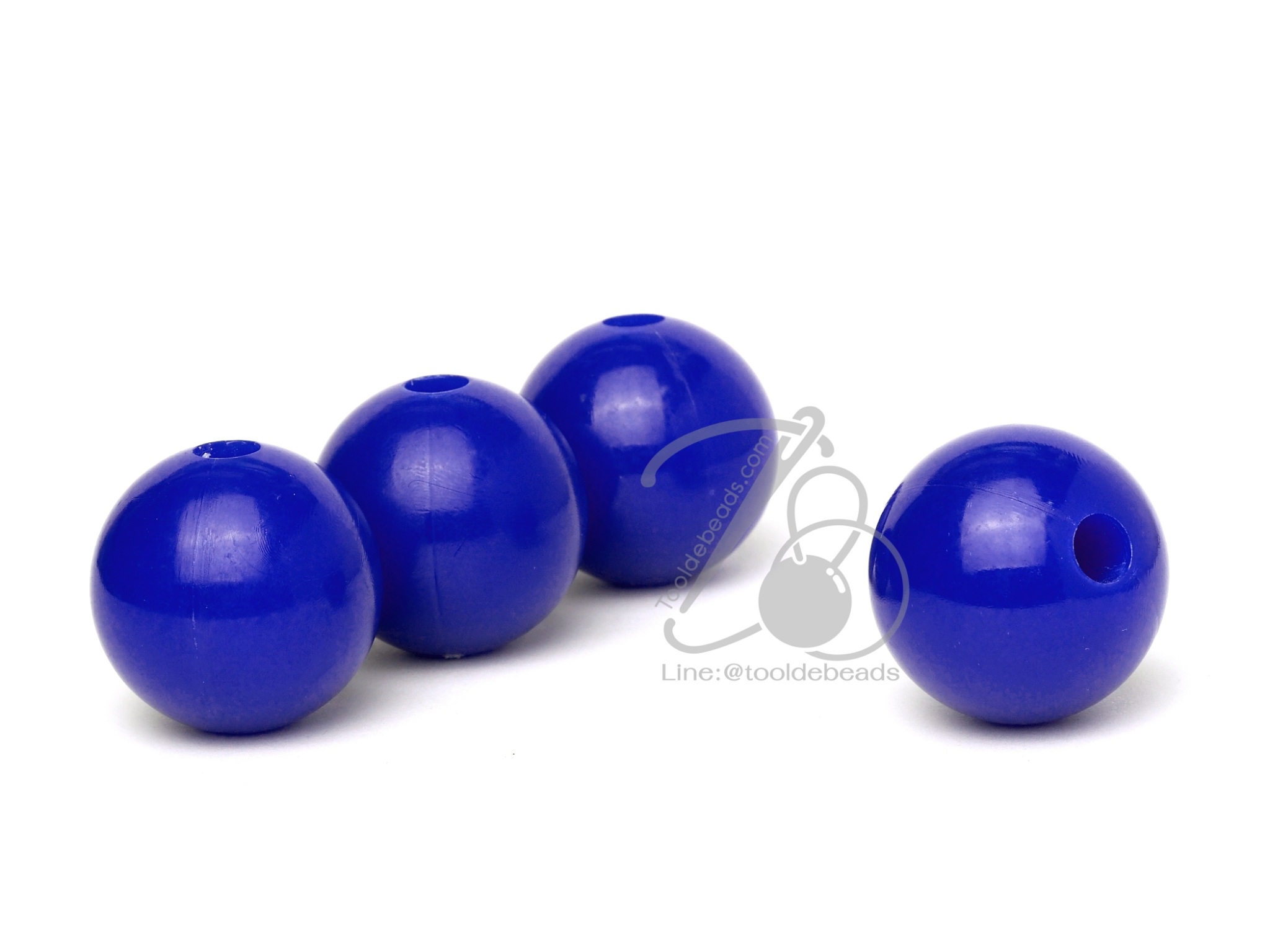 ลูกปัดลูกชิ้น 25มม. สีสด (50 ชิ้น) SKU-09186