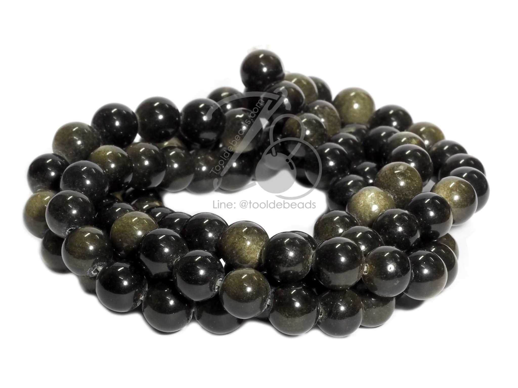 หิน Obsidian 10มม. (38 เม็ด) SKU-01247