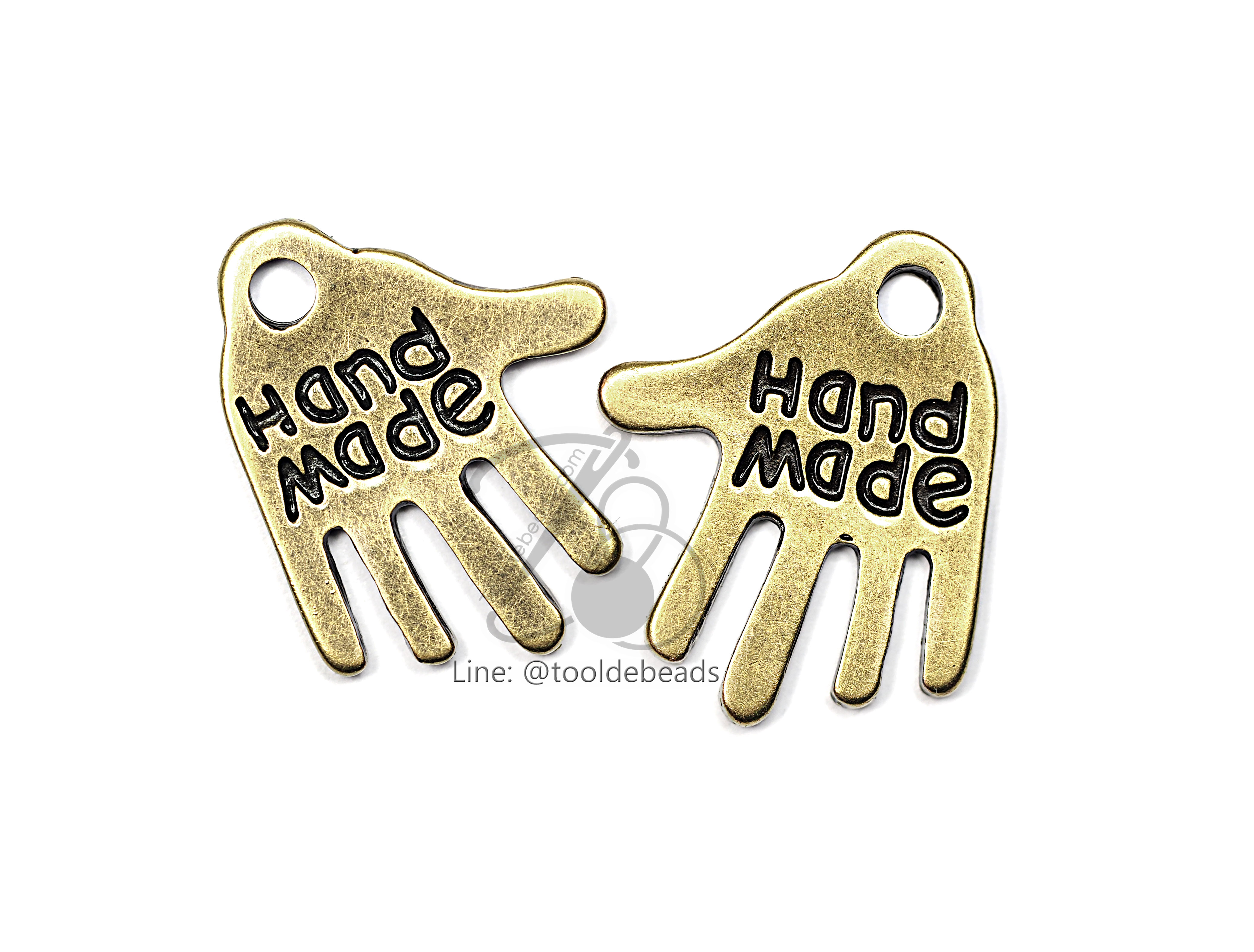 จี้เหล็ก 308 15*19มม. ลายมือhandmade สีสนิม (1 ชิ้น) SKU-00776