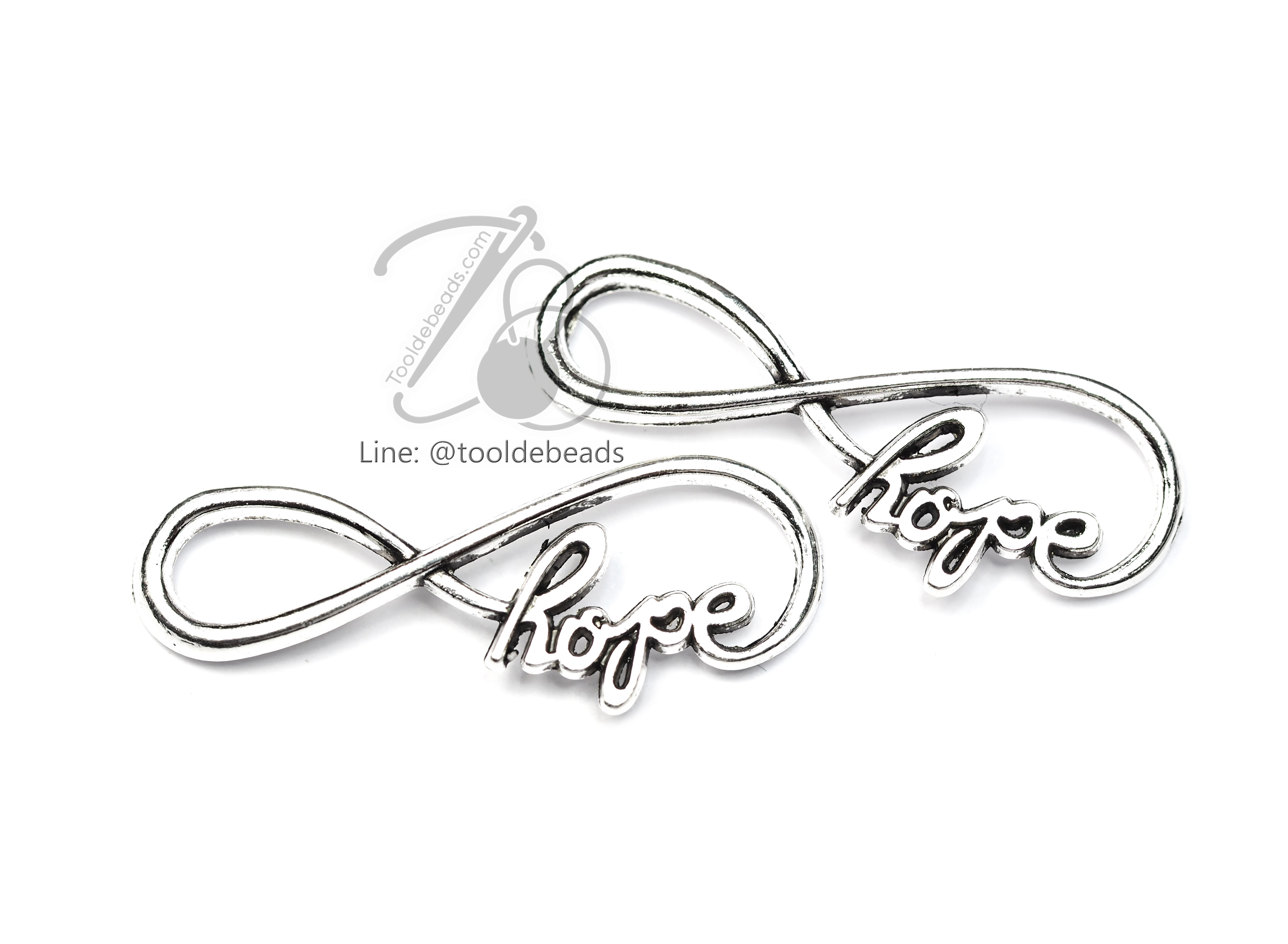 จี้เหล็ก 281 25*39มม. ลาย infinity สีเงิน (1 ชิ้น) SKU-00747