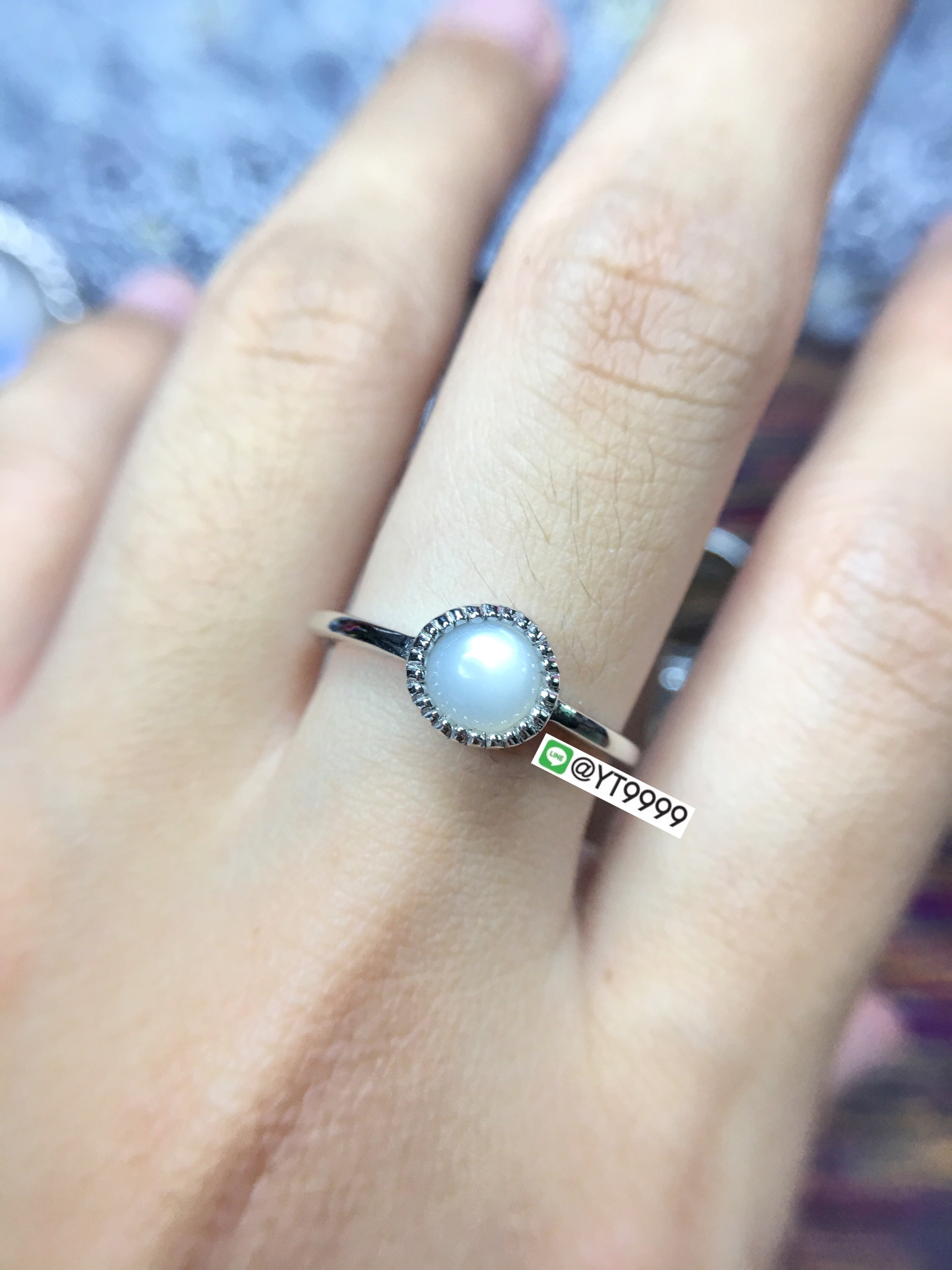 แหวนมุกดาหาร แหวนเงินแท้ ชุบทองคำขาว พลอยมุกดาหารแท้(มูนสโตน) YTG2363 YTGEMS