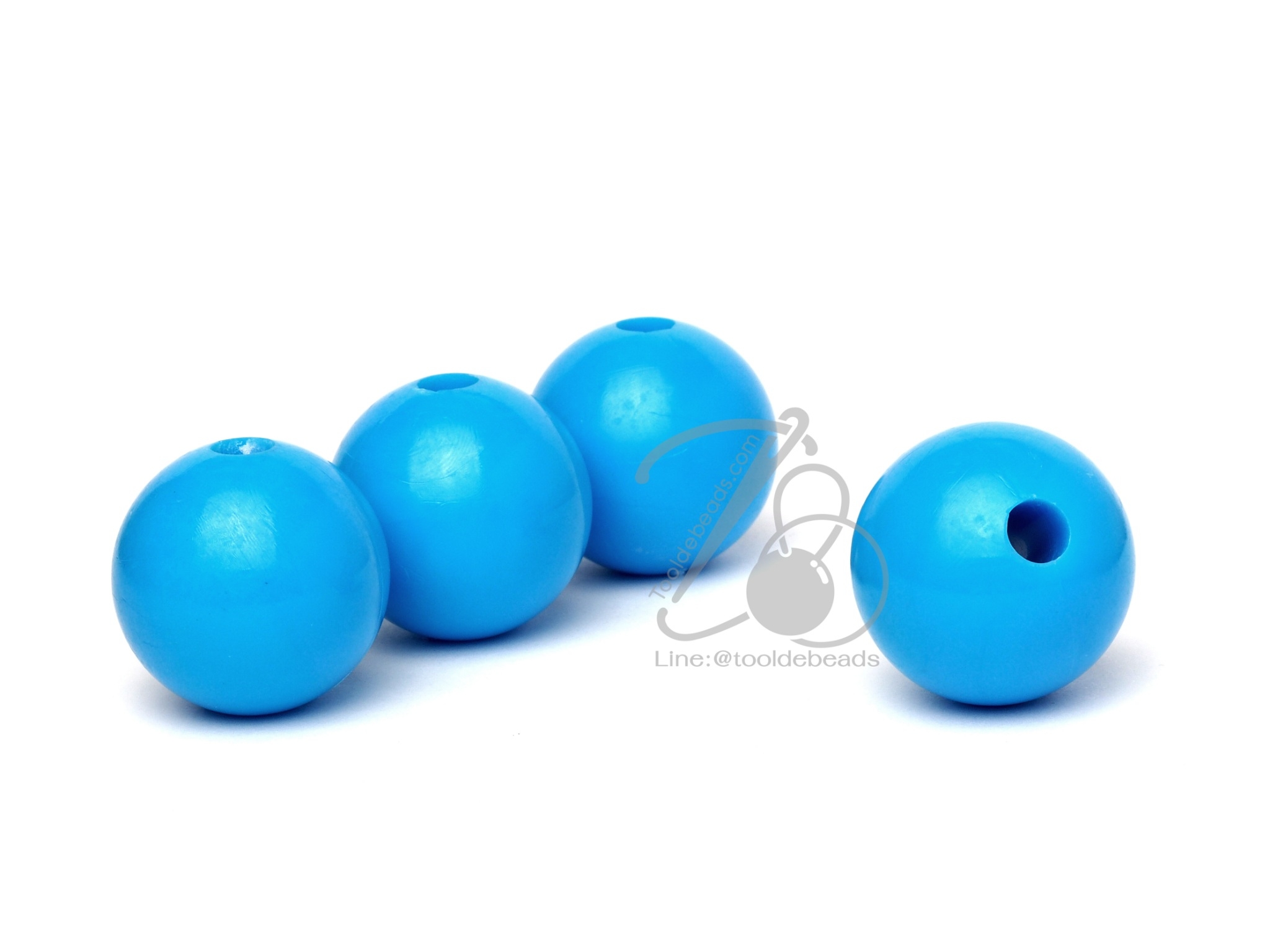 ลูกปัดลูกชิ้น 25มม. สีสด (50 ชิ้น) SKU-09186