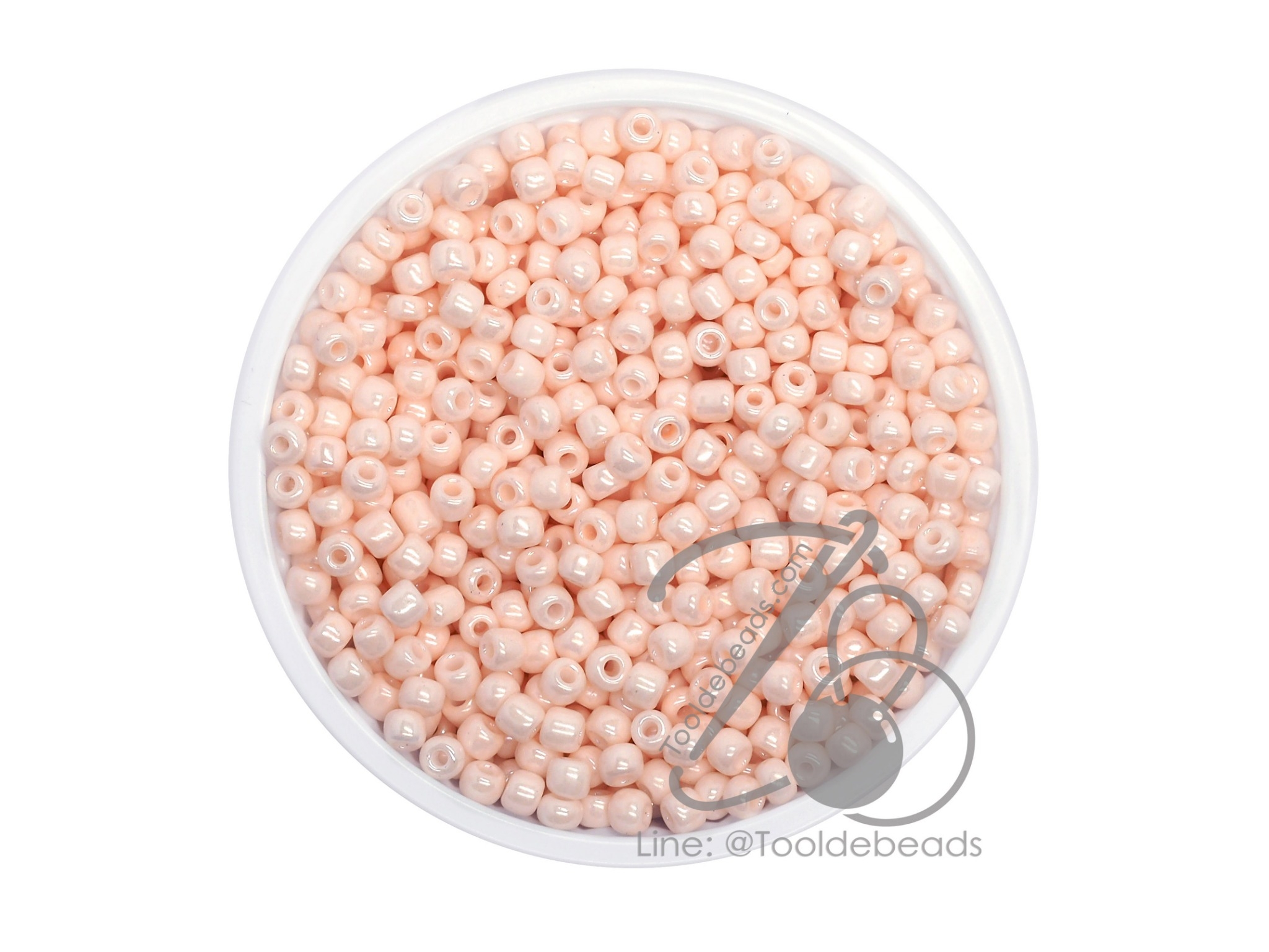 ลูกปัดเม็ดทราย 12/0 โทนมุกด้าน สีเนื้อ (100 กรัม) SKU-08669
