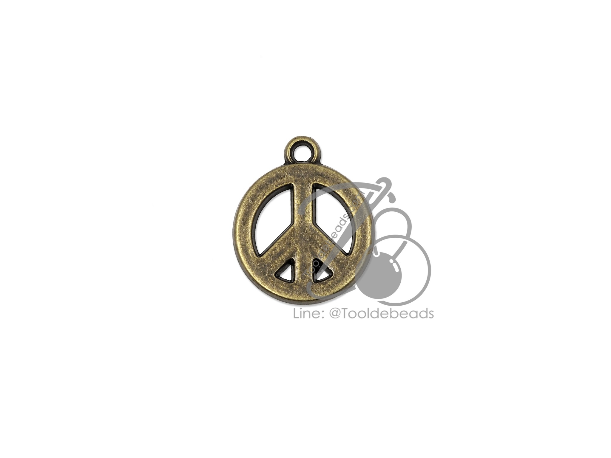 จี้เหล็ก 558 23มม. ลายPEACE สีสนิม (1 ชิ้น) SKU-09714