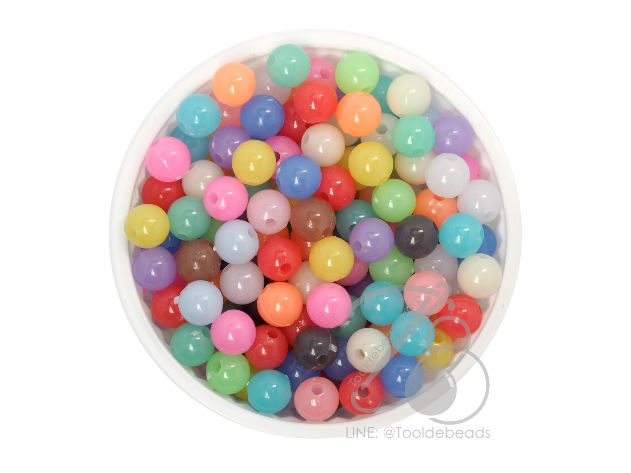 ลูกปัดกิโล ตราเสือ 6มม. สีหวาน (1 กิโลกรัม) SKU-08597