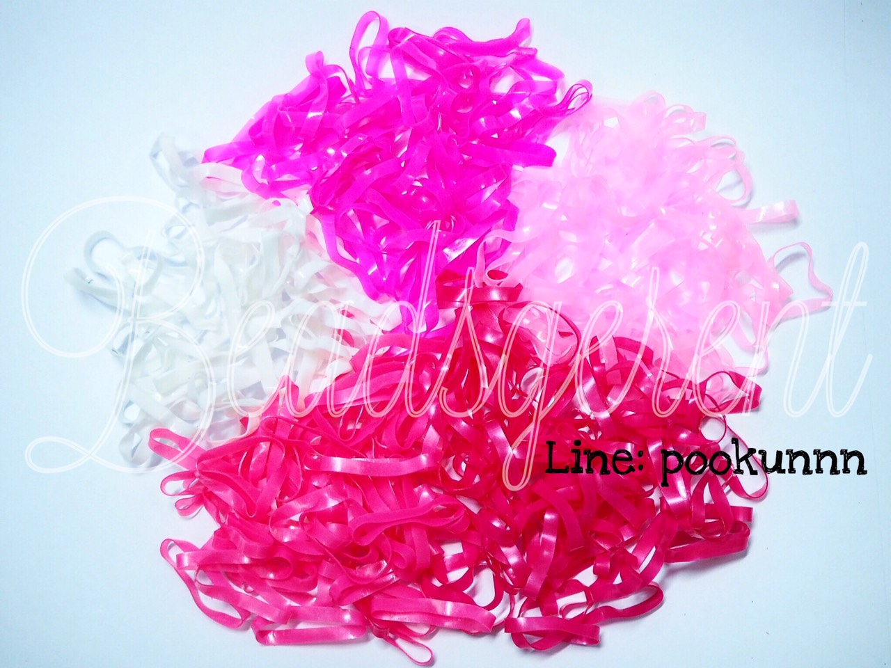 หนังยางรัดผม 3.5มม. สีผสม 14 เส้นใหญ่ (1 กิโลกรัม) SKU-05351