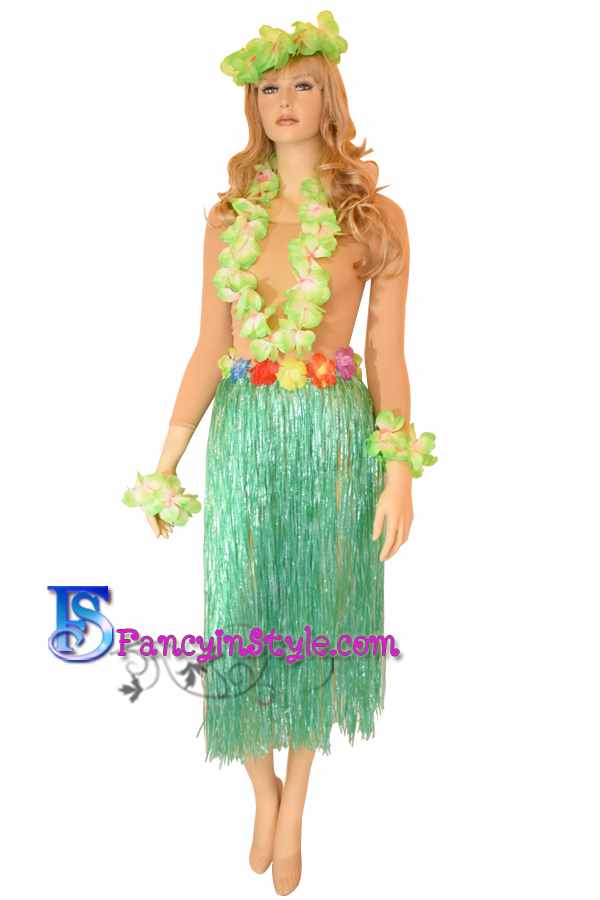 International Costume/Fancy Hawaii skirt/กระโปรงฮาวายสีเขียว