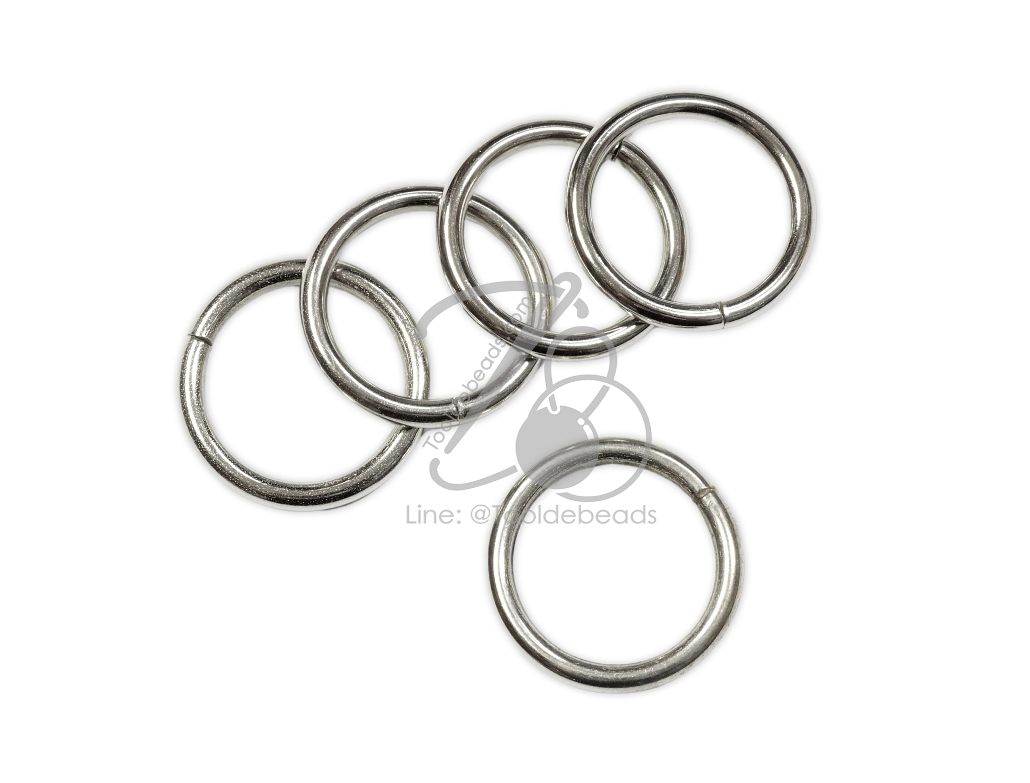 ห่วงกลม แบบหนา D116 28มม. สีนิกเกิ้ล (5 ชิ้น) SKU-17802