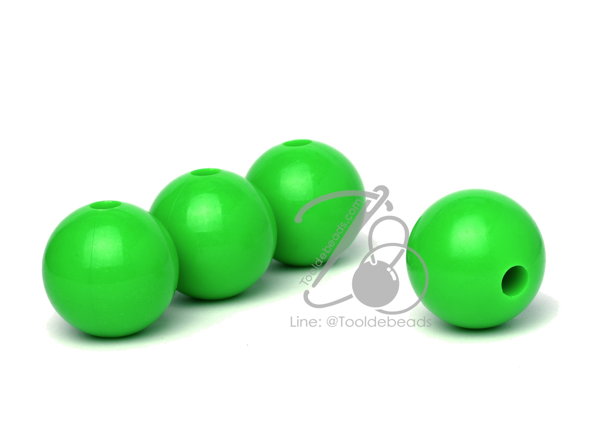 ลูกปัดลูกชิ้น 25มม. สีสด (50 ชิ้น) SKU-09186