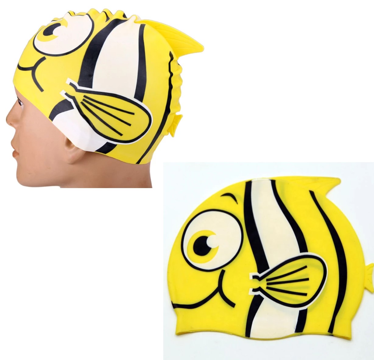 หมวกว่ายน้ำเด็กแฟนซี พร้อมส่งสดใสแบบซิลิโคนหยืดหยุ่นหลากสี