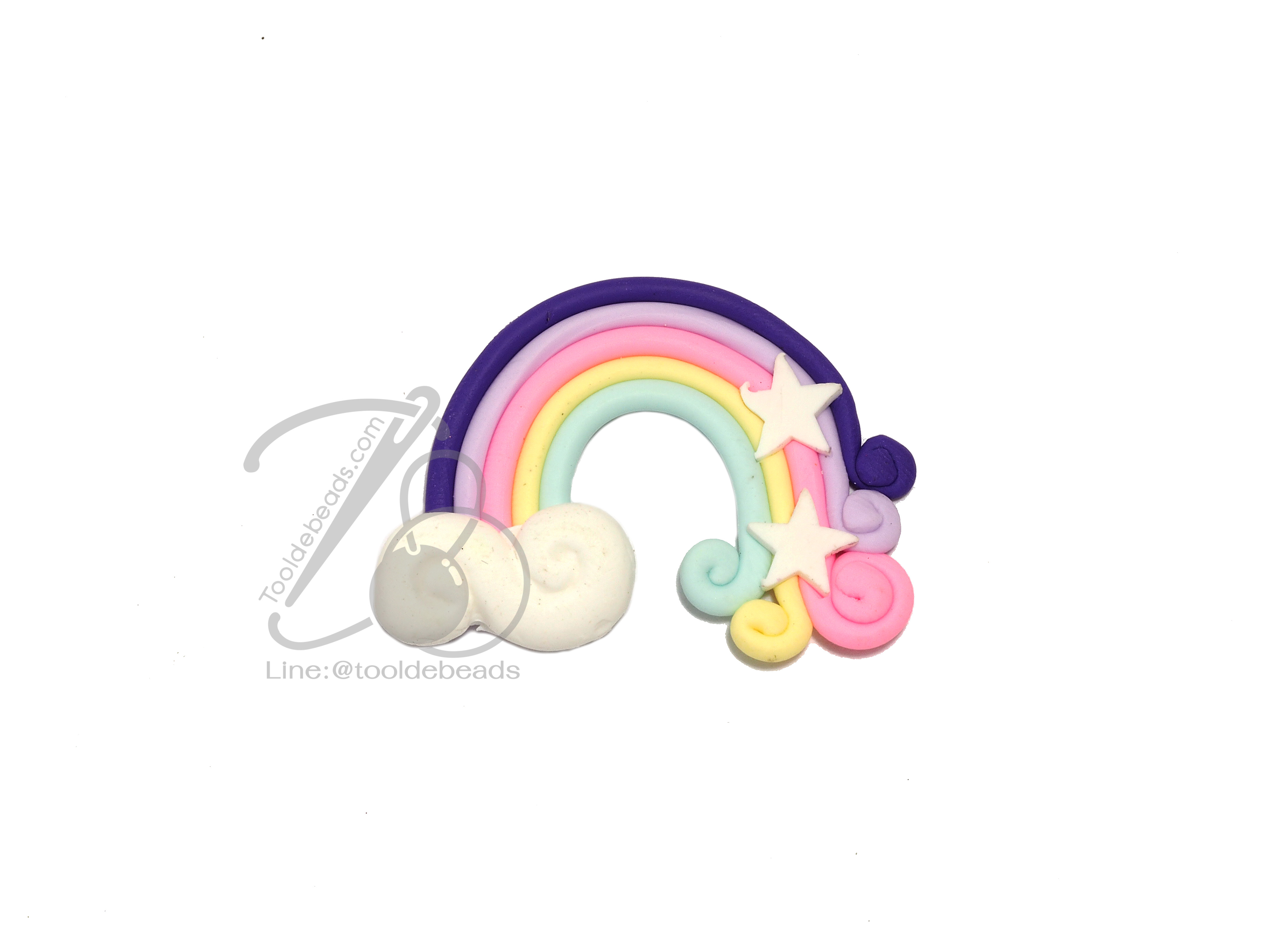 ดินปั้น 06 30*42มม. ลายสายรุ้ง (1 ชิ้น) SKU-06499