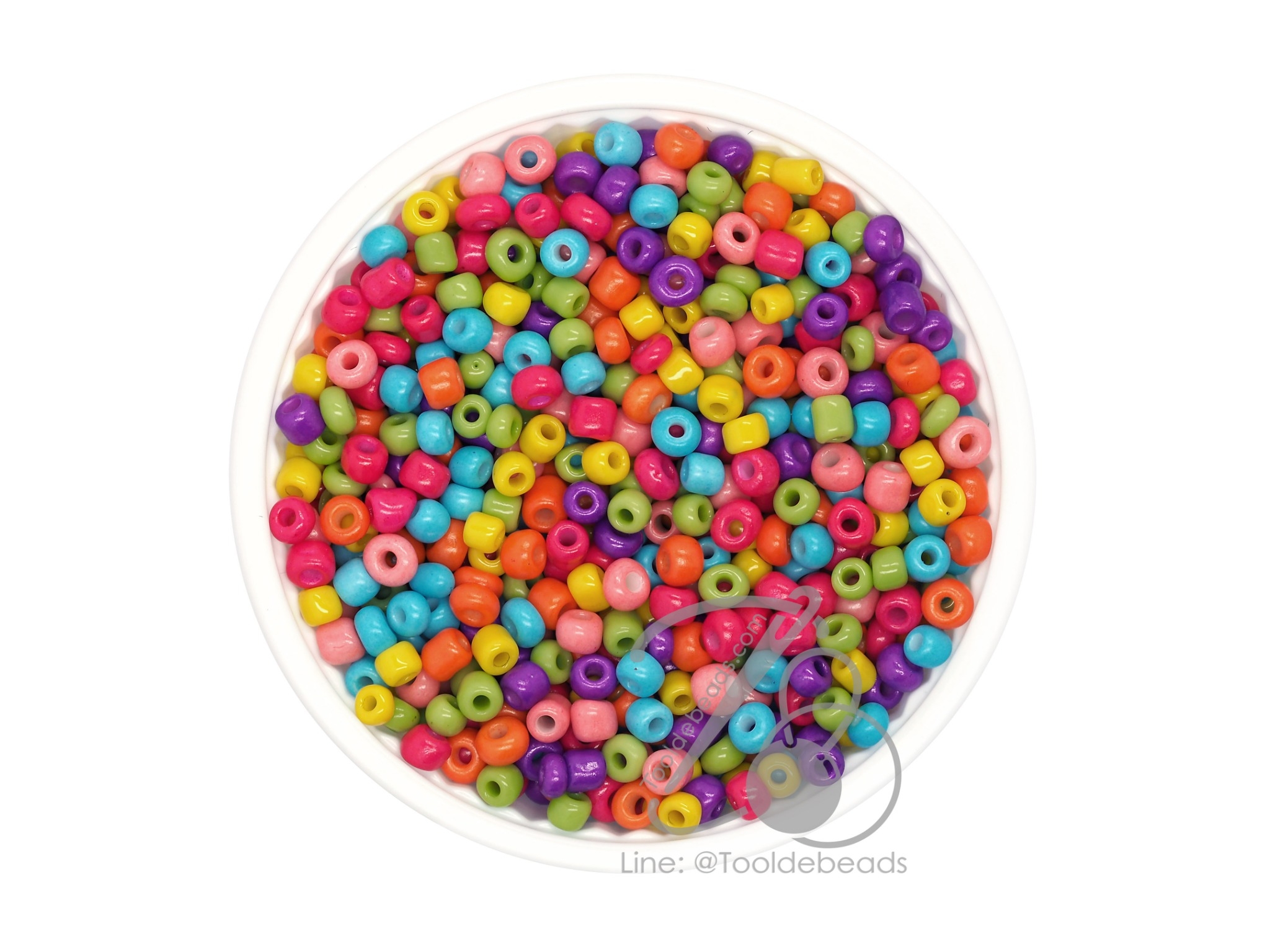 OK Brand ลูกปัดเม็ดทราย 12/0 โทนด้าน สีลูกทุ่ง (100 กรัม) SKU-13182