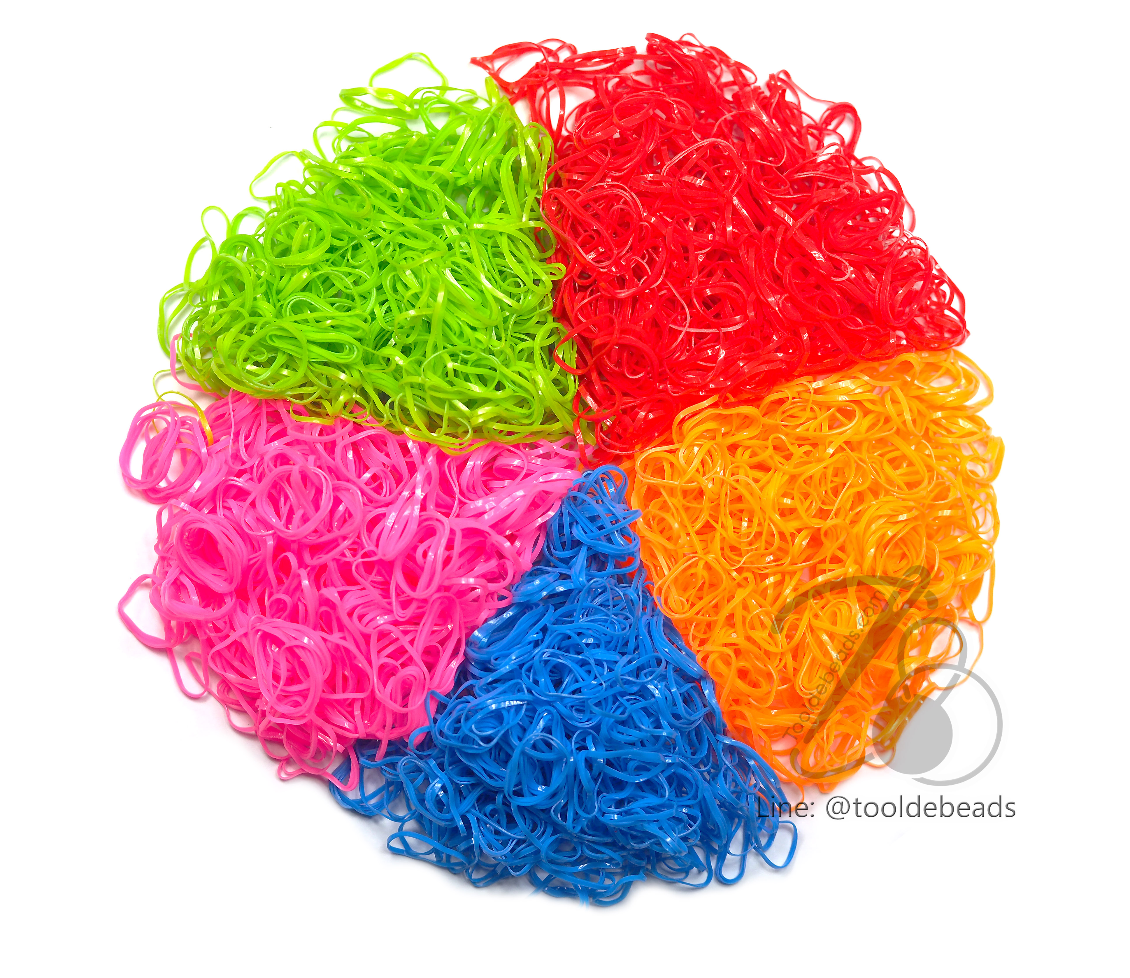 หนังยางรัดผม สีผสม 16 เส้นจิ๋ว (1 กิโลกรัม) SKU-05317