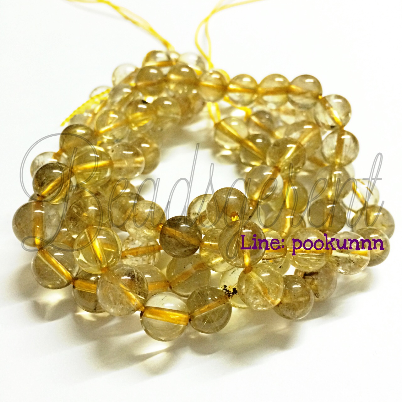 หิน ไหมทอง 8มม. (46 เม็ด) SKU-01473