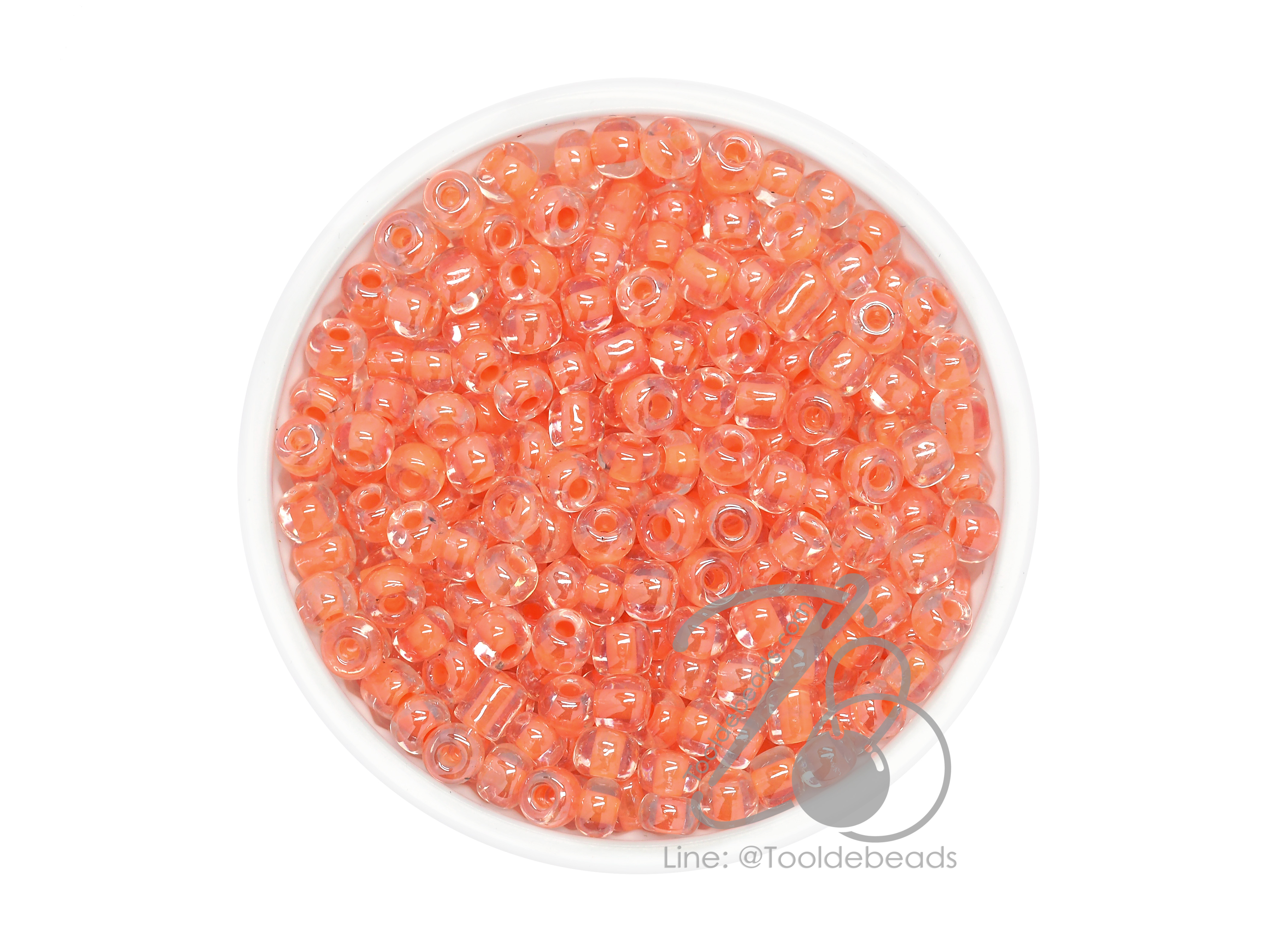 ลูกปัดเม็ดทราย 6/0 สอดไส้ สีส้ม (100 กรัม) SKU-08788