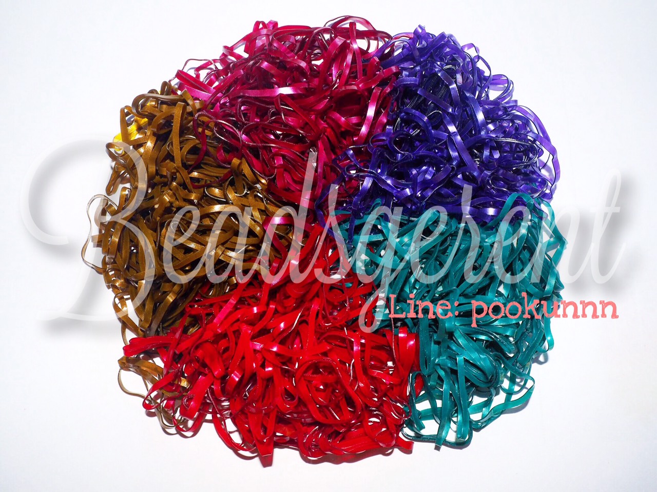 หนังยาดรัดผม สีผสม 22 เส้นกลาง (1 กิโล) SKU-05337