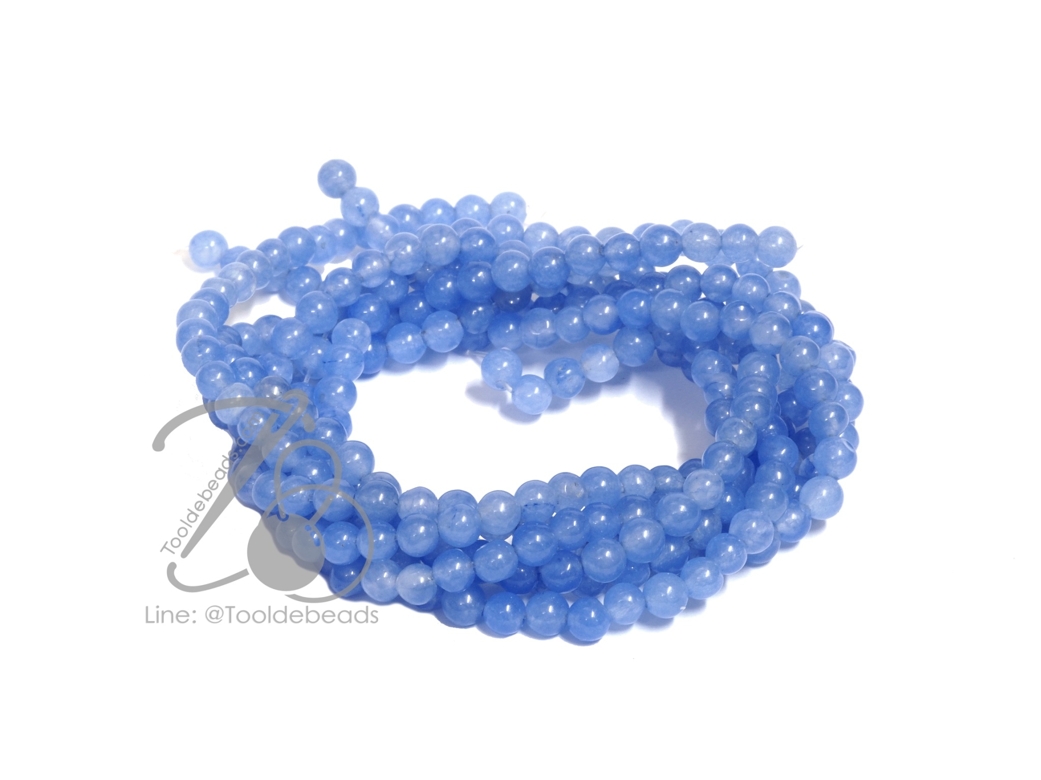 หิน blue Chalcedony 4มม. (96 เม็ด) SKU-09295