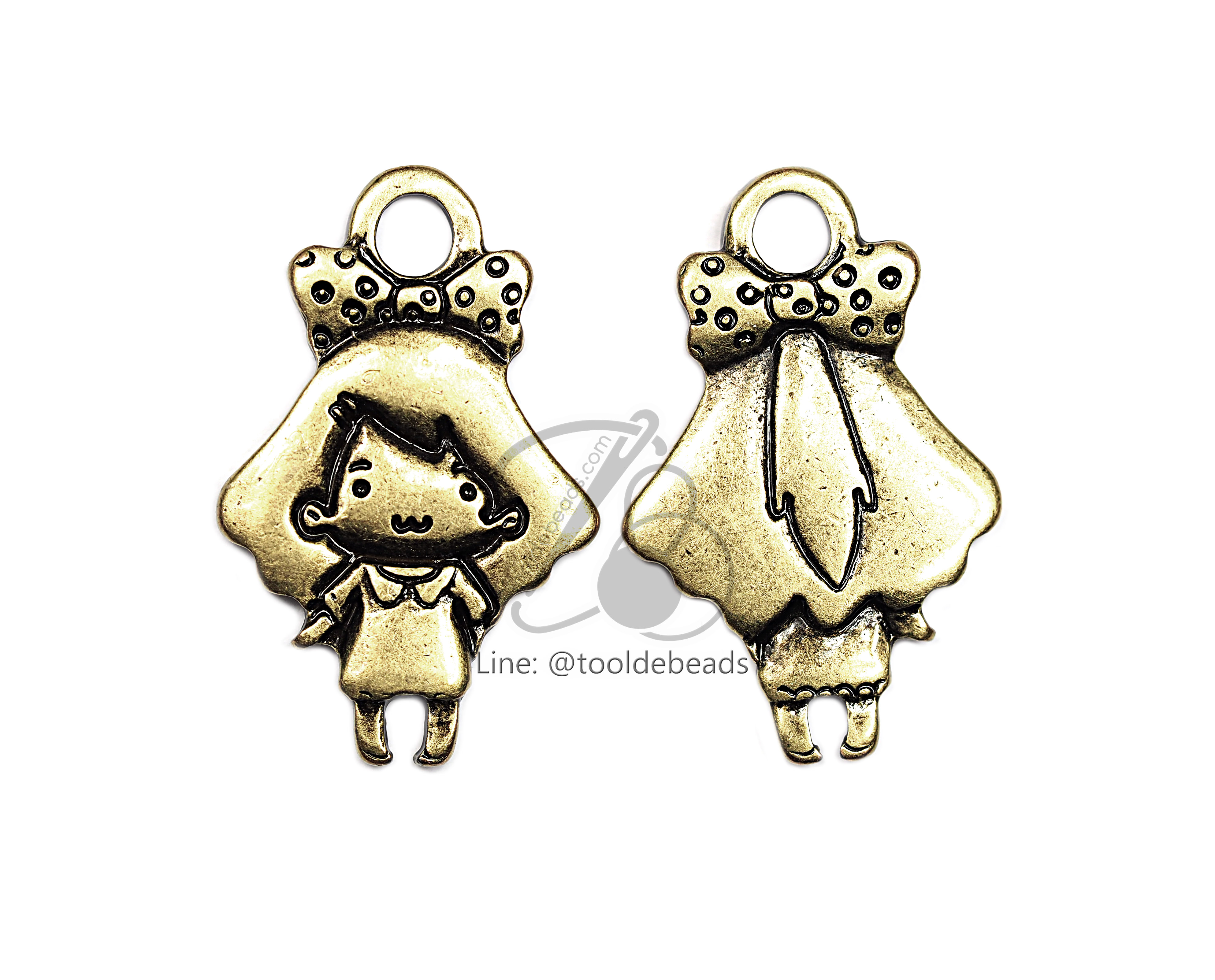 จี้เหล็ก 300 15*24มม. ลายเด็กผู้หญิง สีสนิม (1 ชิ้น) SKU-00768