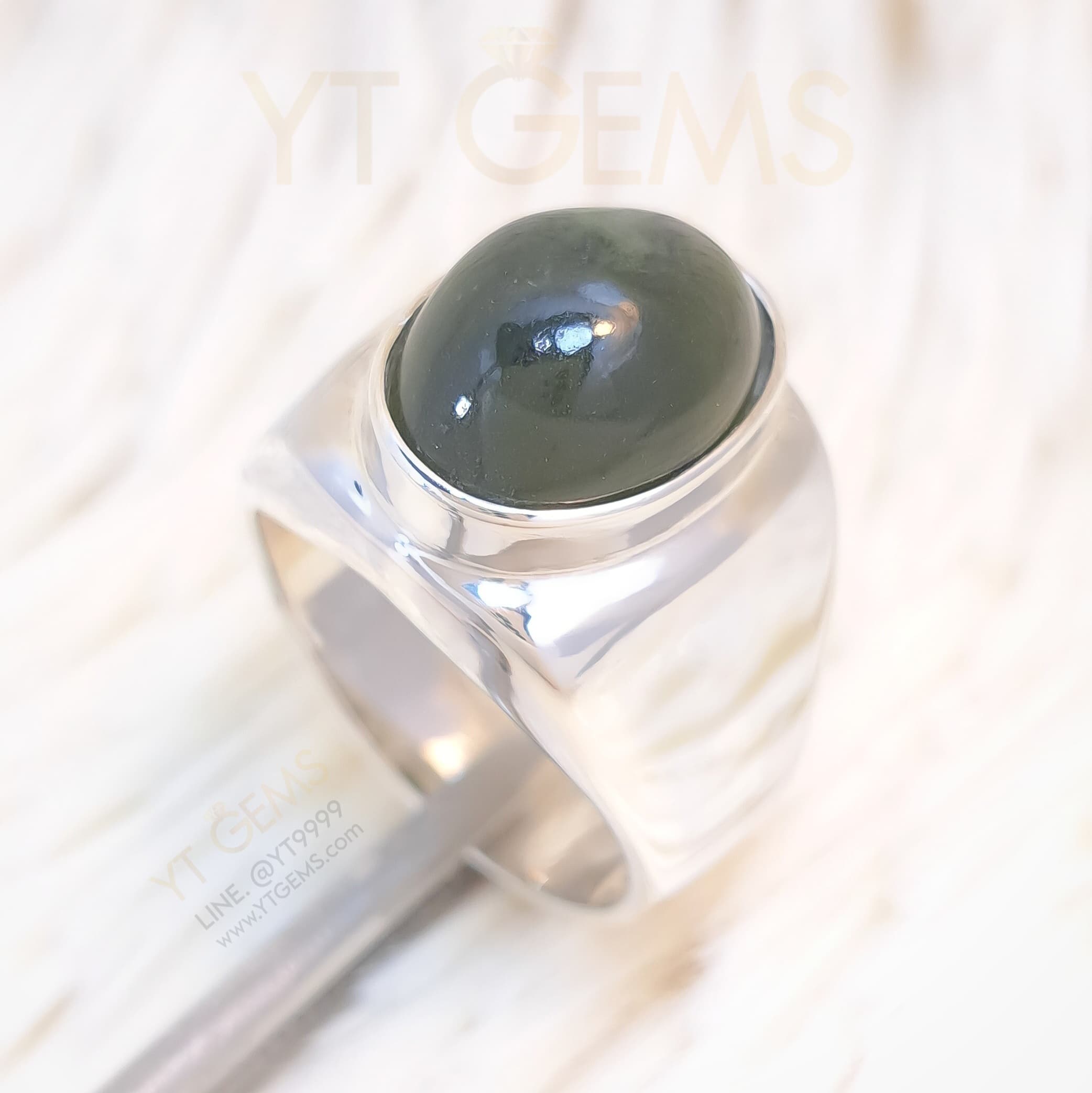 แหวน หยกแท้ เงินแท้ หยกพม่า Jadeite A YTG-11966 YTGEMS whole