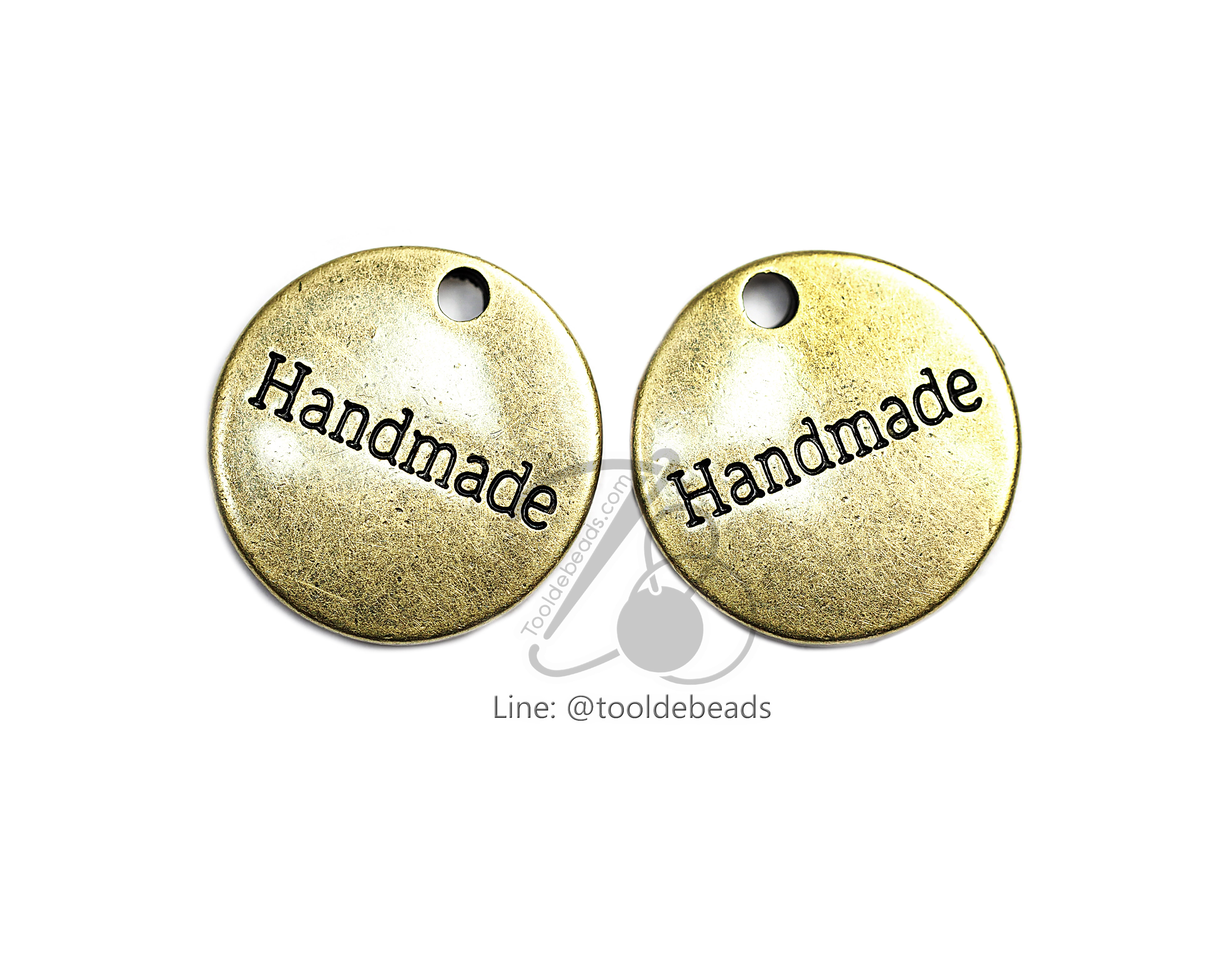 จี้เหล็ก 306 15มม. ลายhandmade สีสนิม (1 ชิ้น) SKU-00774