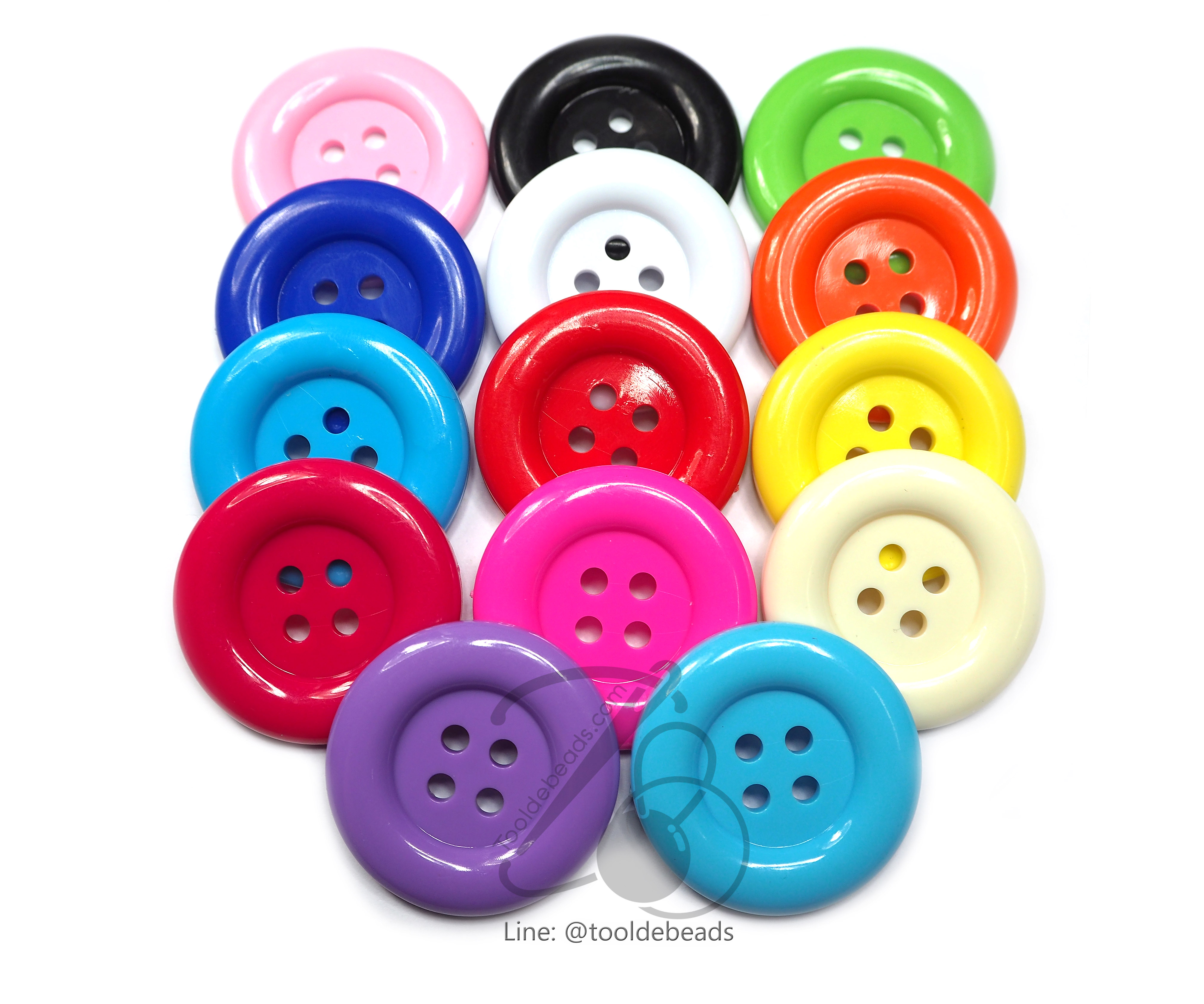 กระดุม ขอบกลม คละสี (ห่อเล็ก) SKU-07786