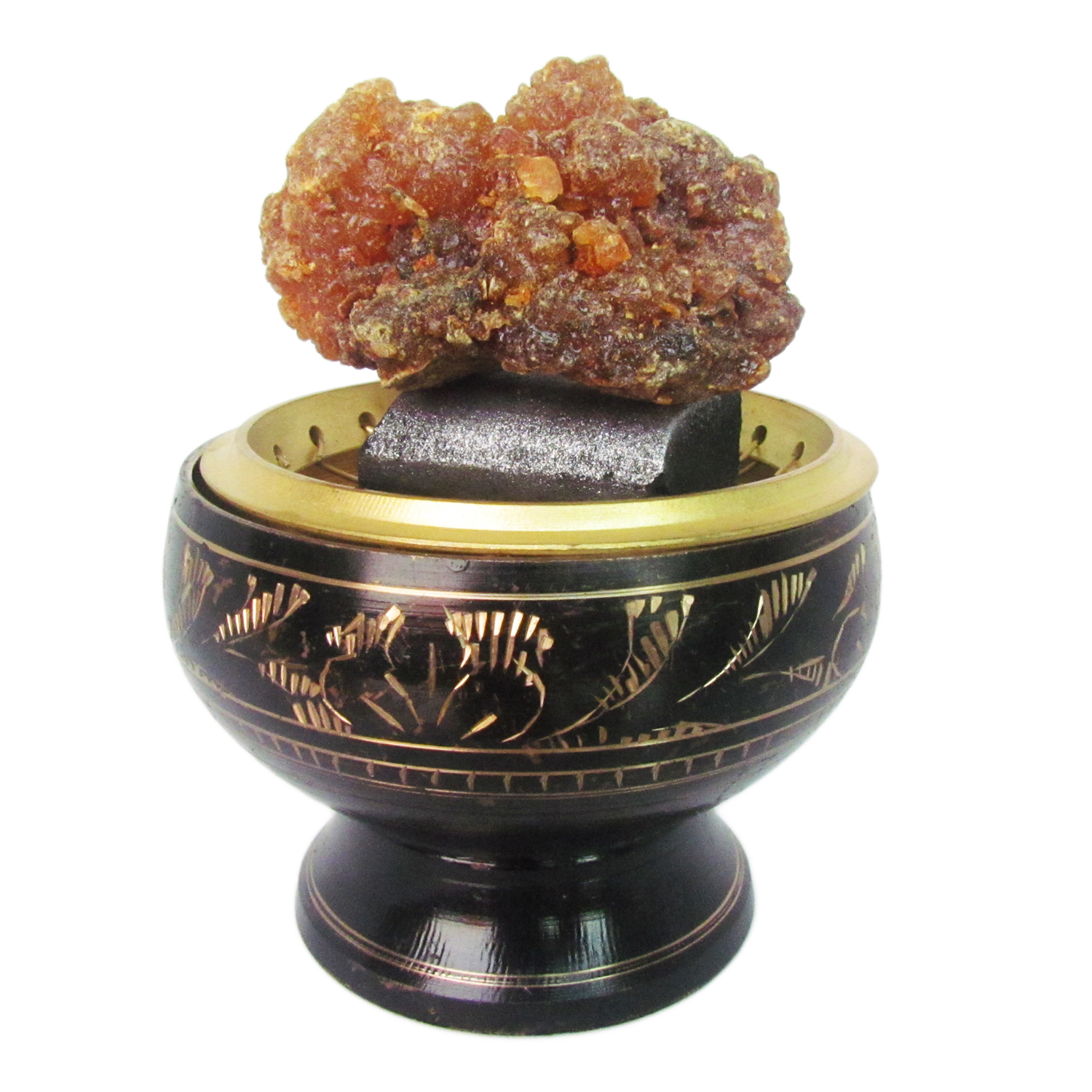 เตาเผาไม้หอม สีดำ ทอง กระถางธูป + ถ่าน ถ่านเผา ถ่านไม้ ถ่านพิเศษ ชาโคล สำหรับจุดไฟเผา 1 กล่อง + ไฟแช็คไอพ่น ไฟฟู่ หัวพ่น คุณภาพสูง 1 ชิ้น