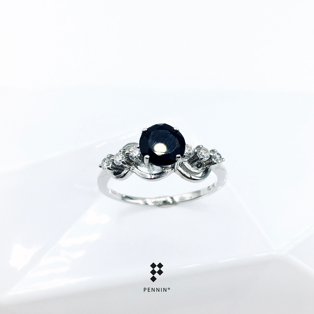 Wave Ring แหวนนิลชู 5 มม. แซมเพชรสวิส CZ ดีไซน์เกลียวคลื่น ลวดลายคลื่นน้ำ เสริมดวงคนธาตุน้ำ (มีน กรกฏ พิจิก) นำโชคลาภความร่ำรวยและความสุข