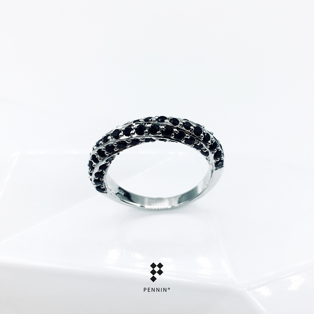 Wave Ring แหวนนิลดีไซน์เกลียวคลื่น ลวดลายคลื่นน้ำ เสริมดวงคนธาตุน้ำ (มีน กรกฏ พิจิก) นำโชคลาภความร่ำรวยและความสุข