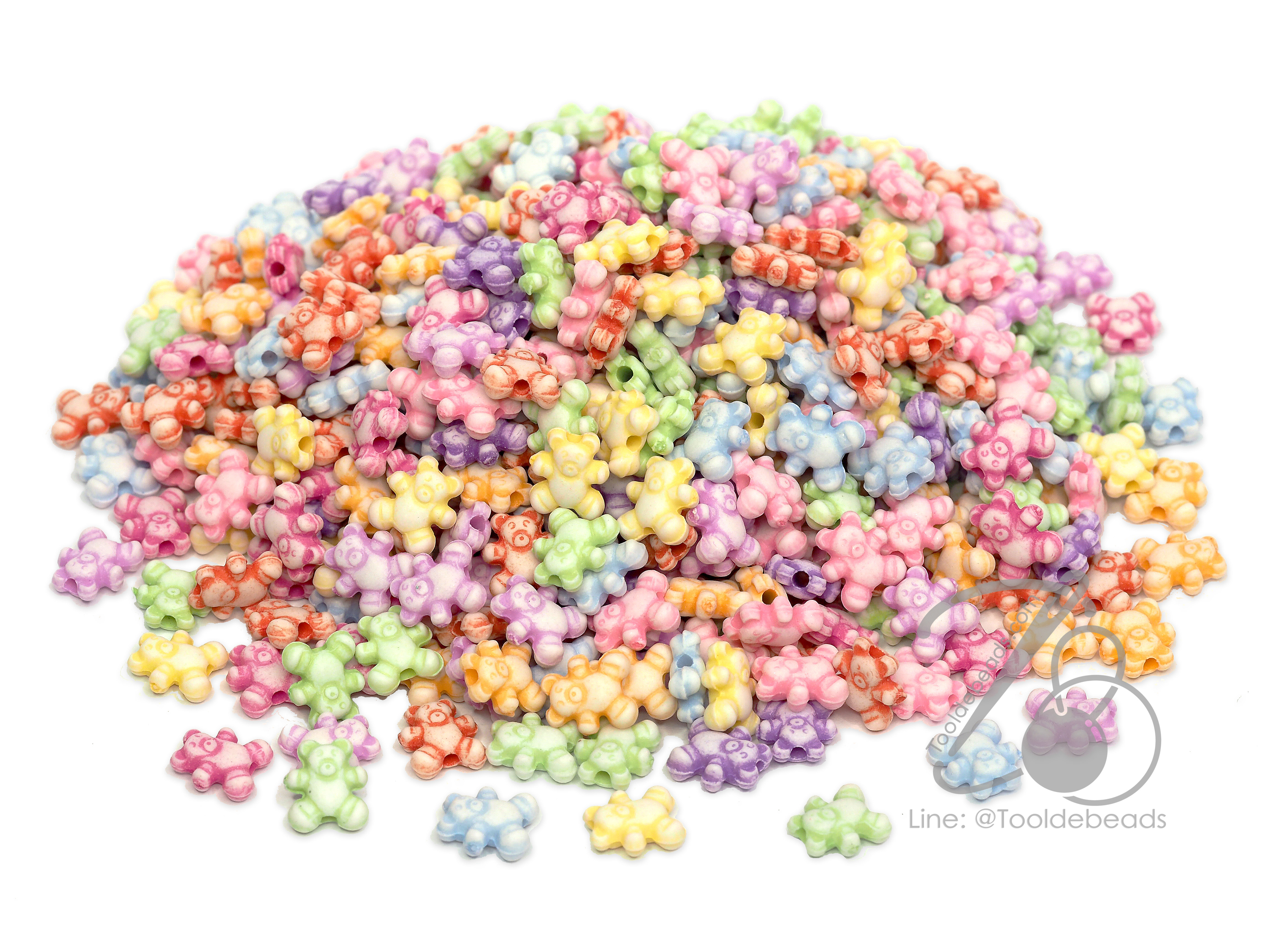 ลูกปัดแฟนซี 8มม. ลายหมี (500 กรัม) SKU-03184