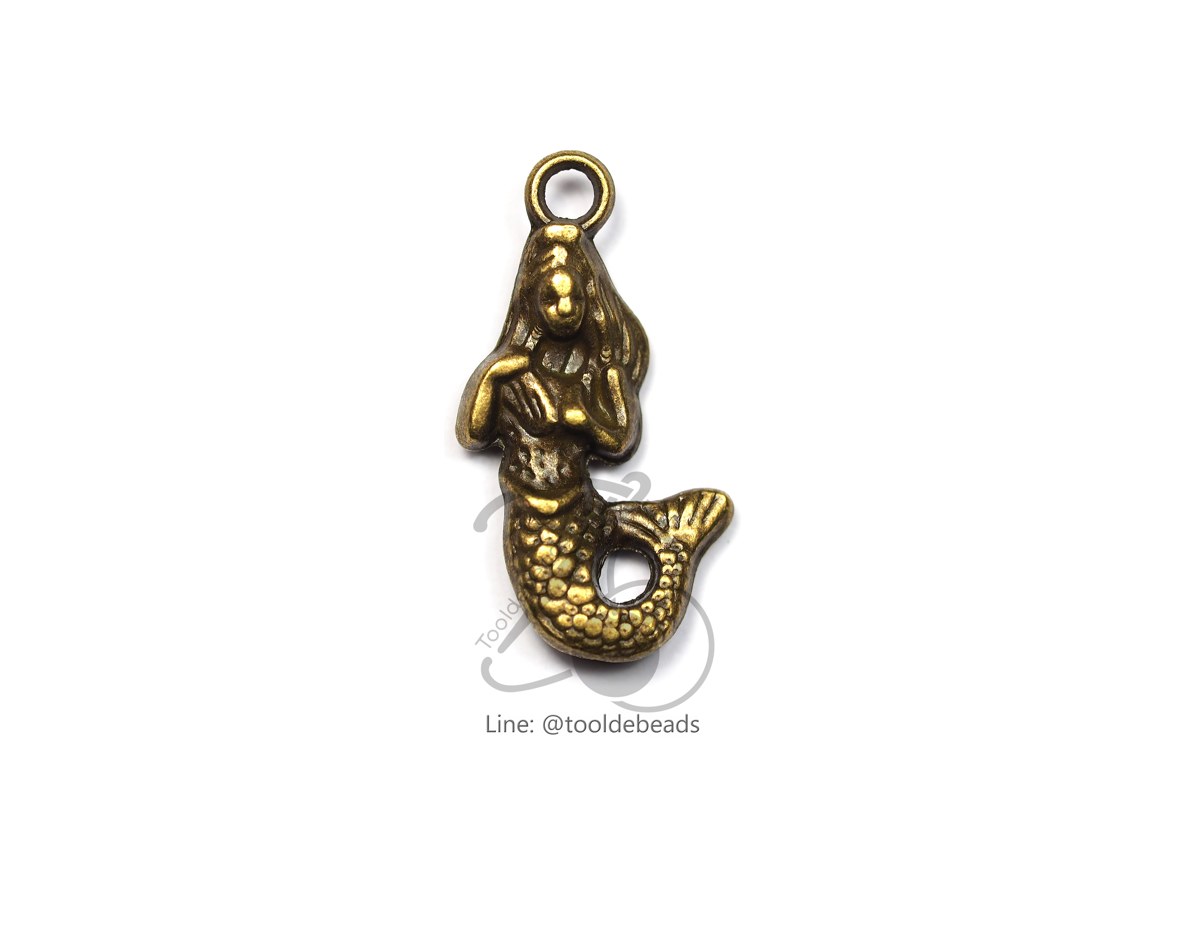 จี้เหล็ก 231 18*23มม. ลายนางเงือก สีสนิม (1 ชิ้น) SKU-00647