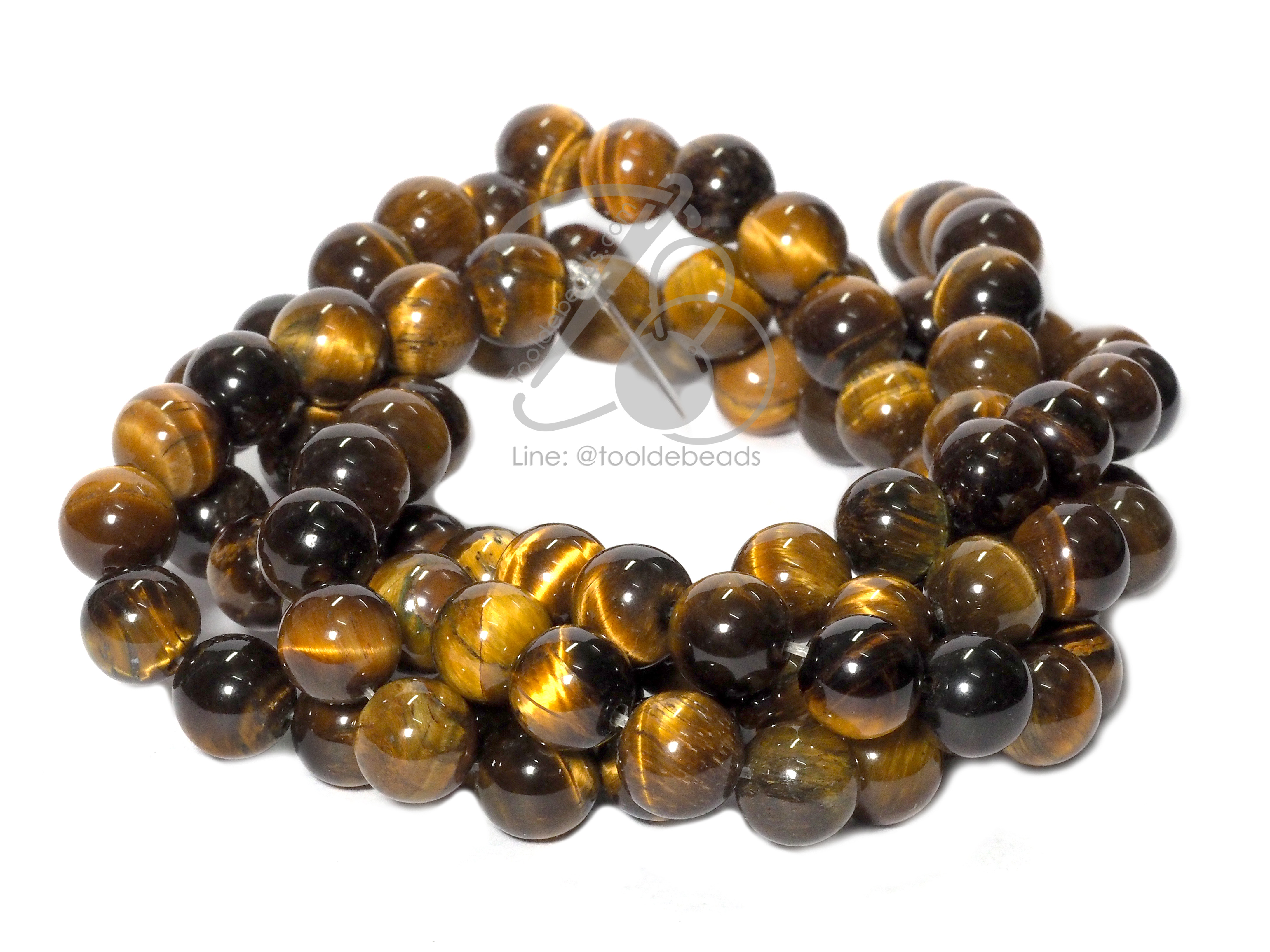 หิน Tiger's Eye 8มม. (47 เม็ด) SKU-01314